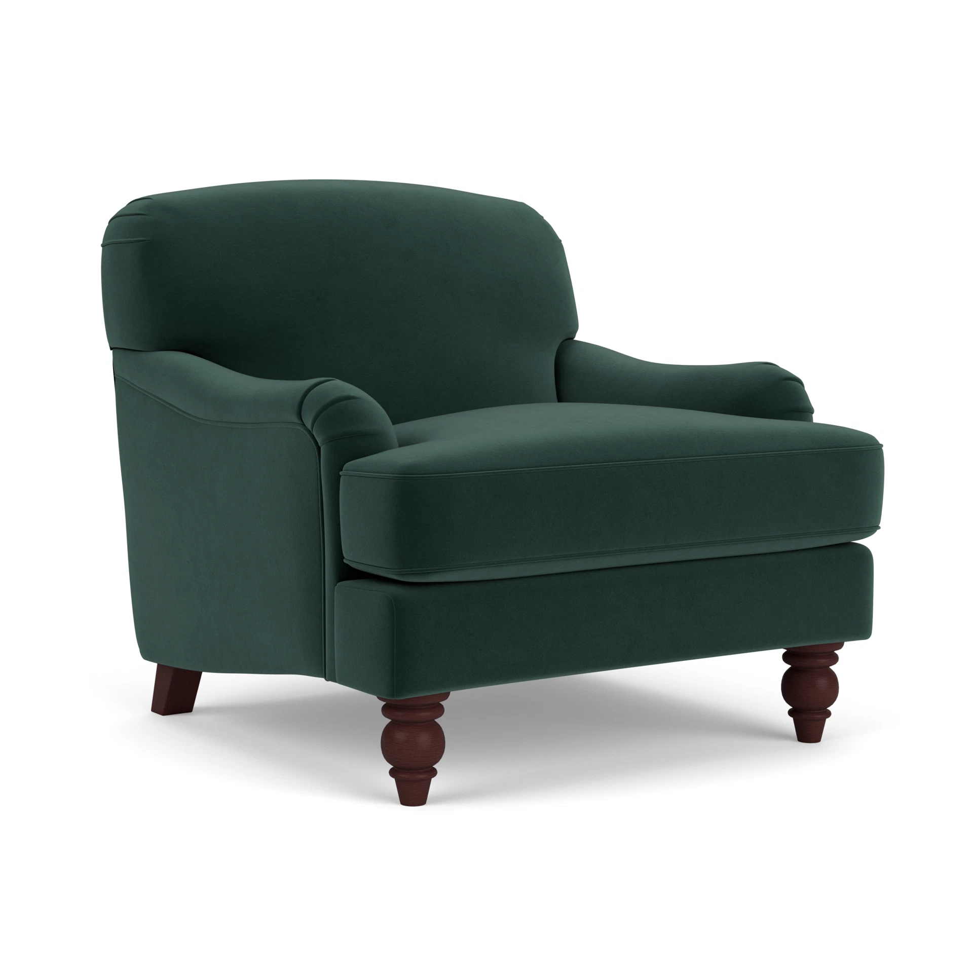 Ashbee Armchair in Matt Velvet - Lake with Light legs
