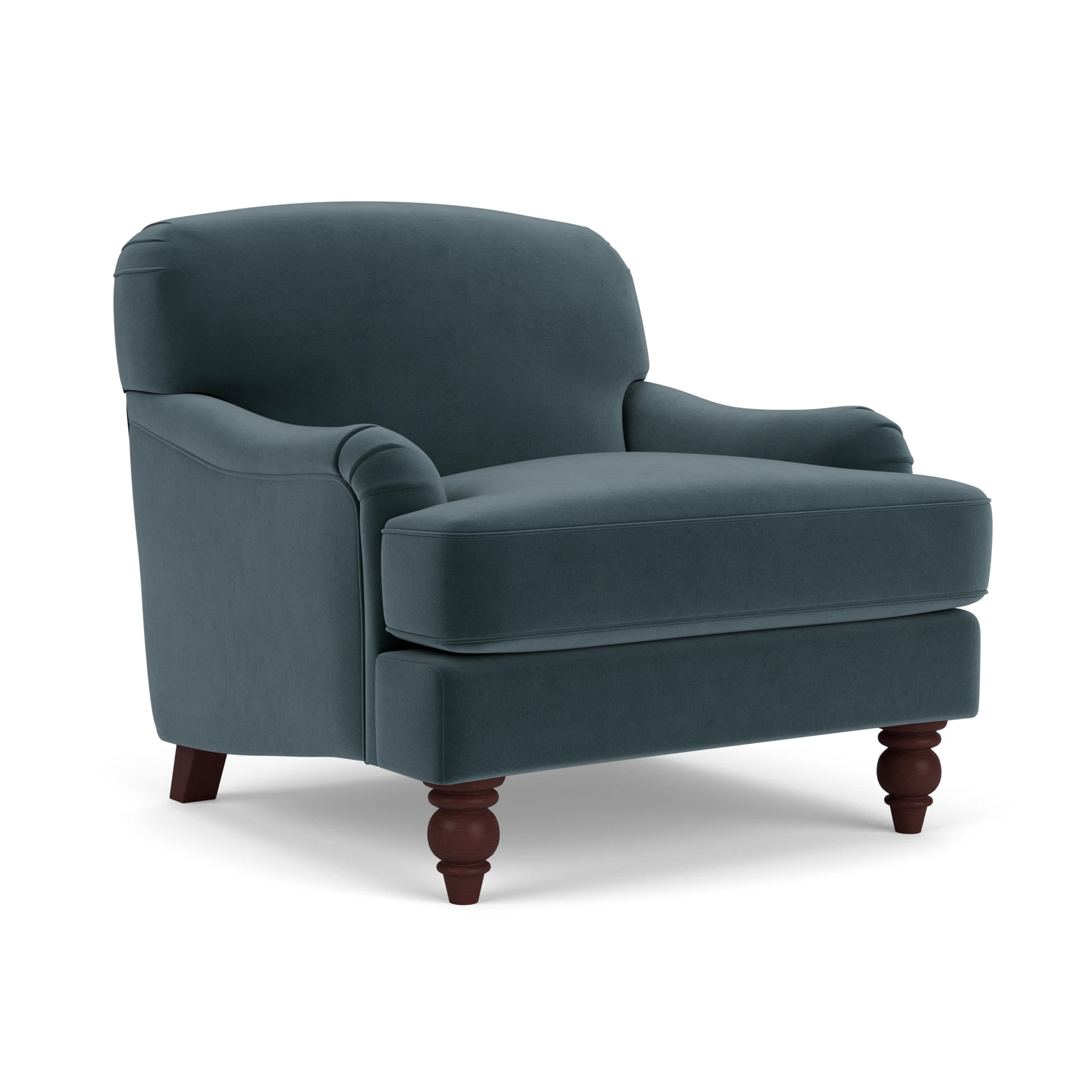 Ashbee Armchair in Matt Velvet - Night Sky with Light legs