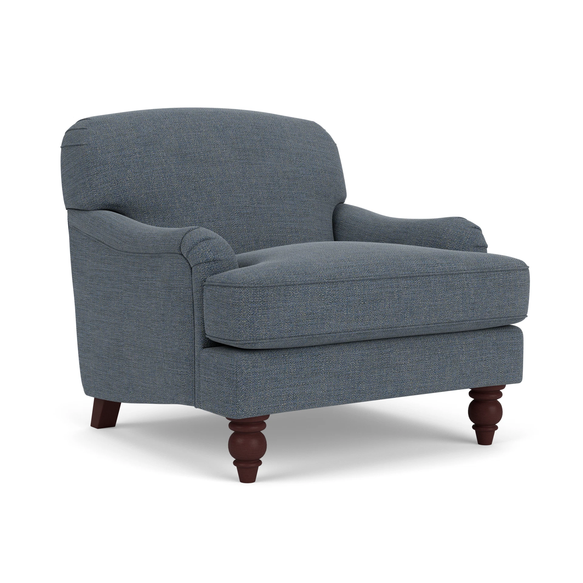 Ashbee Armchair in Rustic Weave - Indigo with Light legs