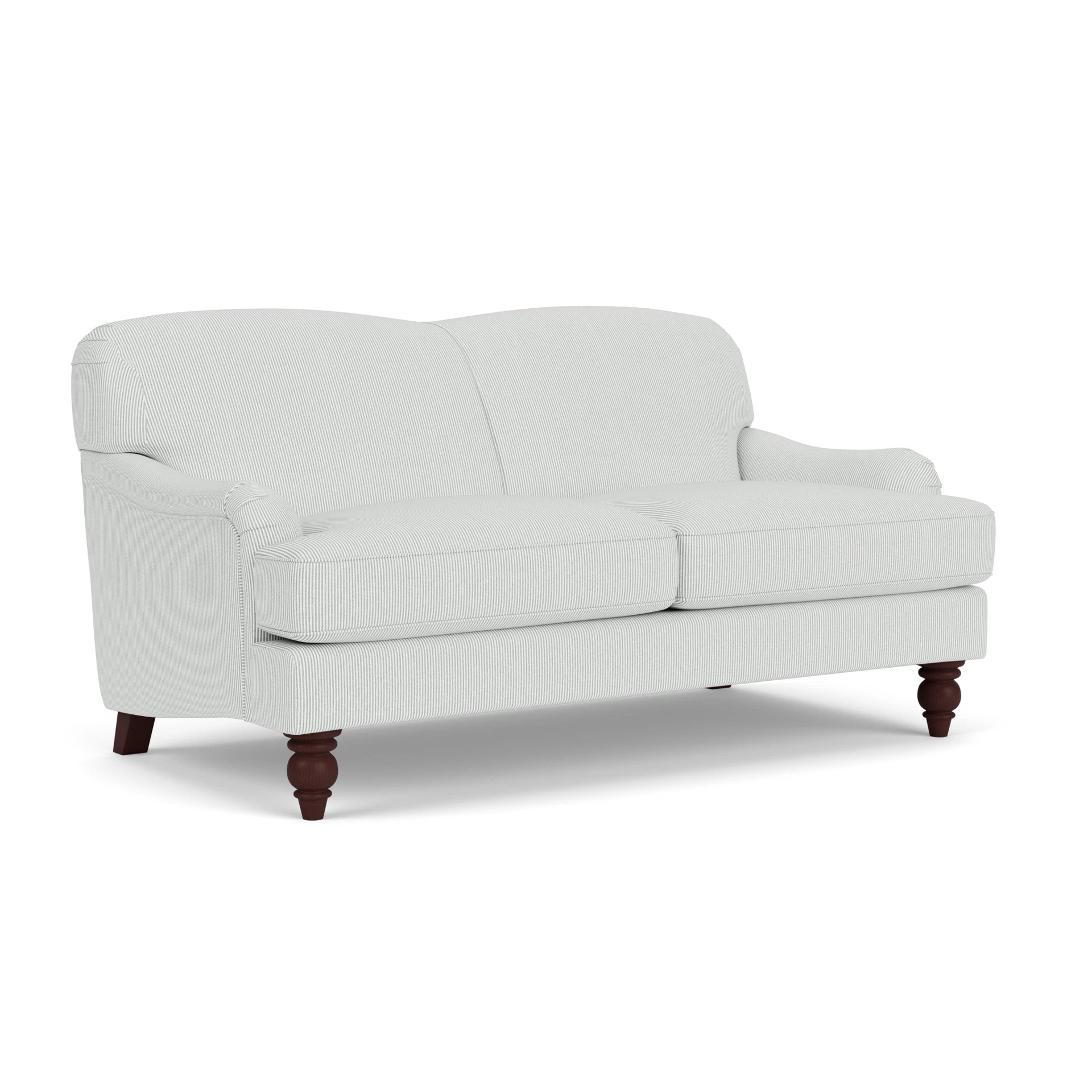 Ashbee Large 2 Seater Sofa in Broadway Stripe - Duck Egg with Light legs