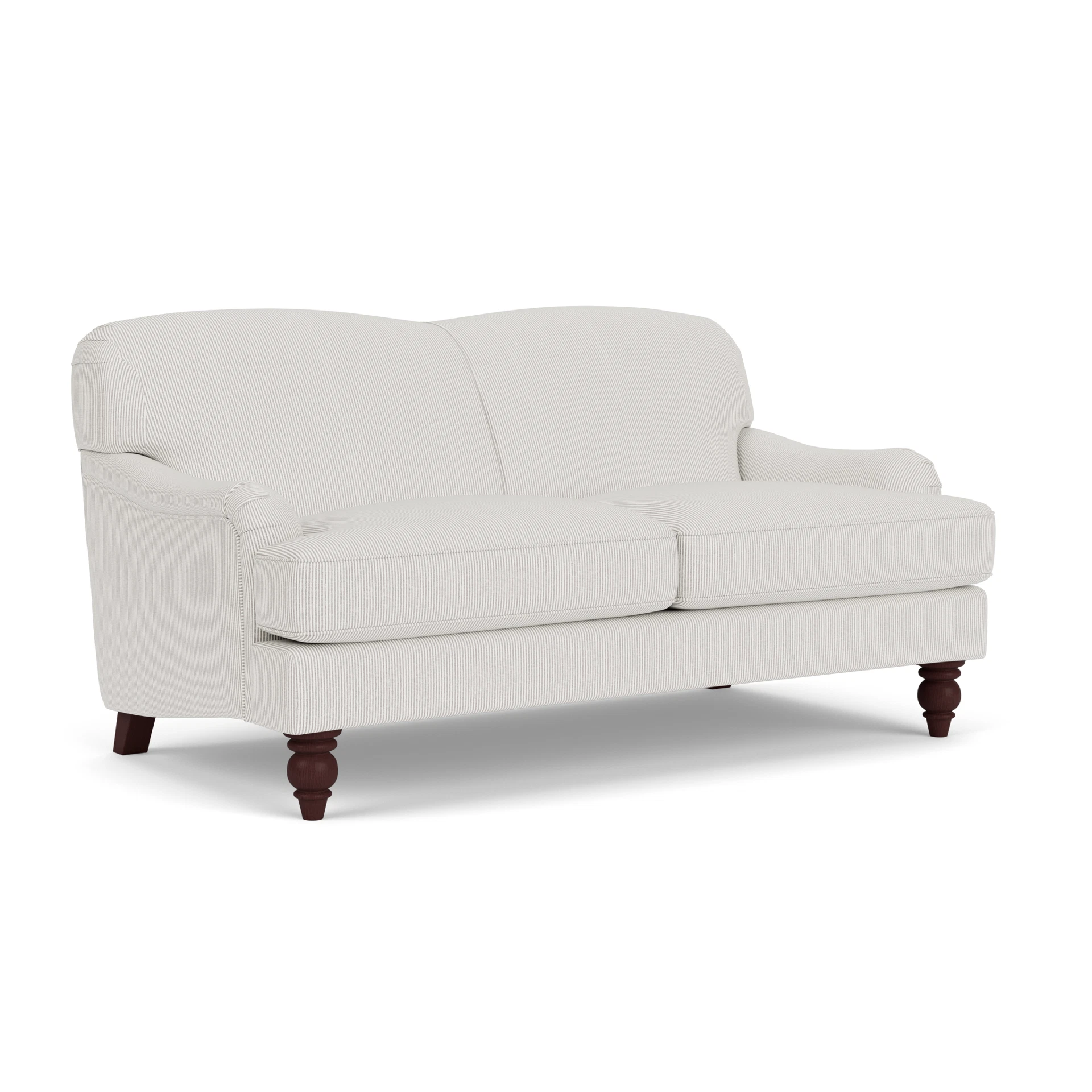 Ashbee Large 2 Seater Sofa in Broadway Stripe - Grey with Light legs