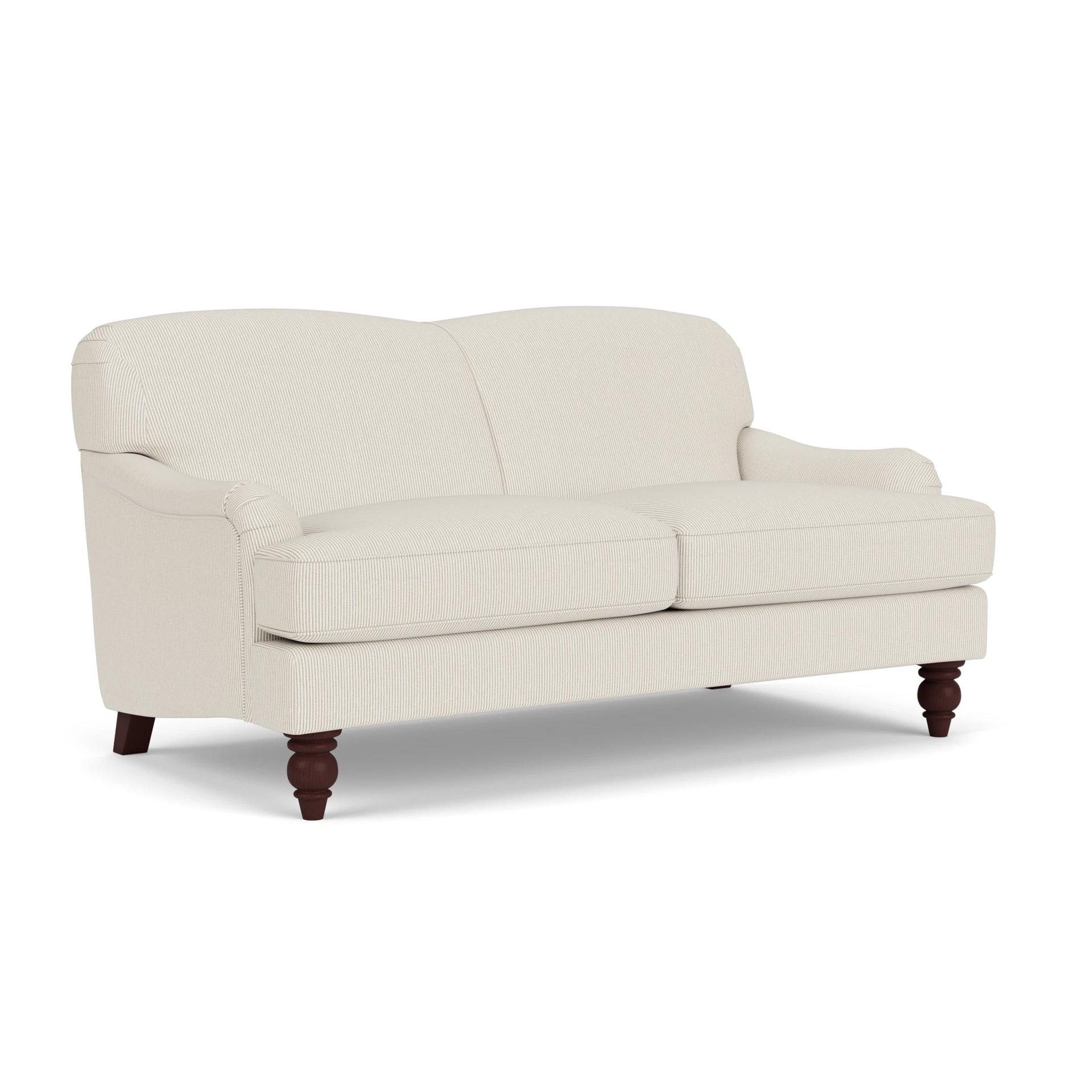 Ashbee Large 2 Seater Sofa in Broadway Stripe - Natural with Light legs