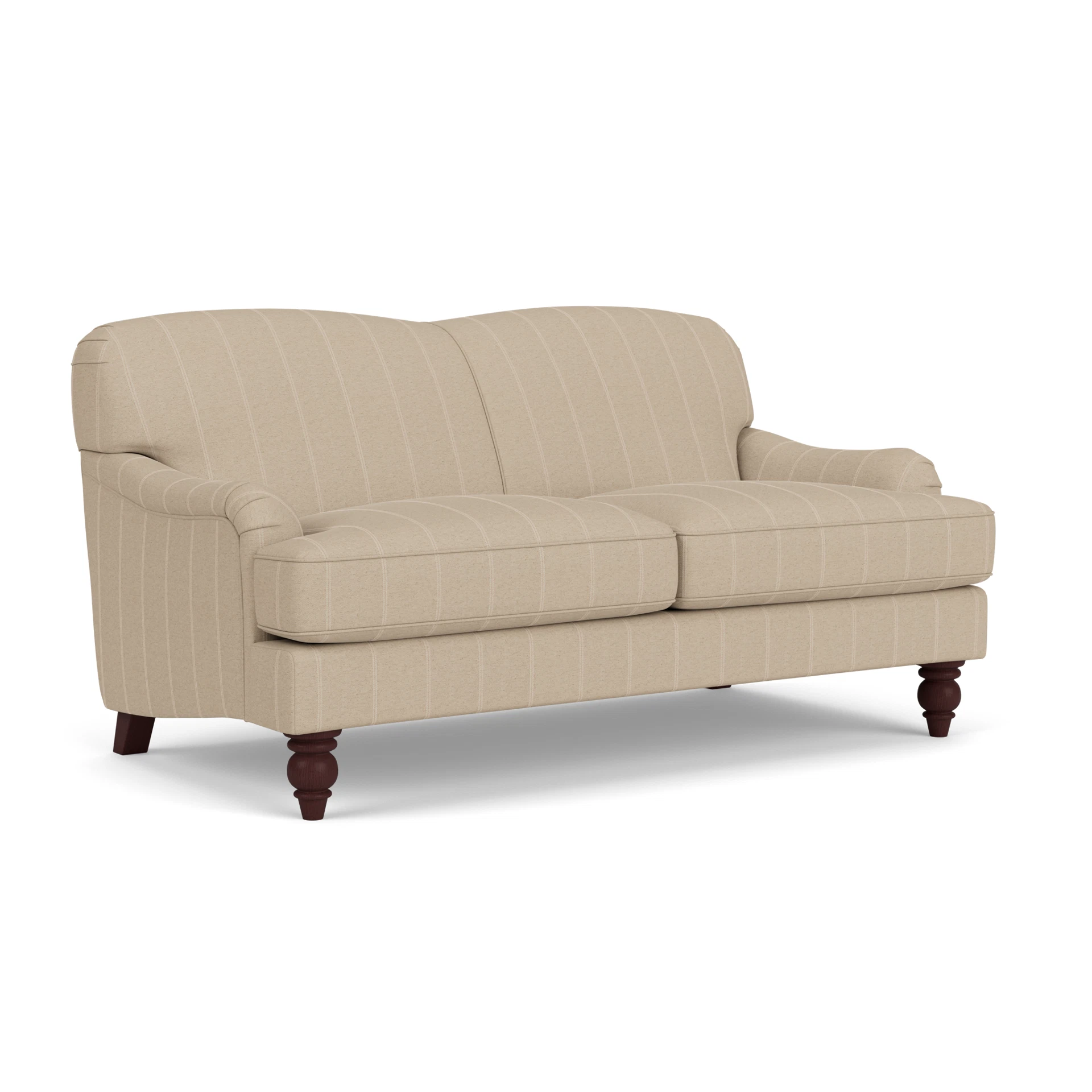 Ashbee Large 2 Seater Sofa in Compton Stripe - Natural with Light legs