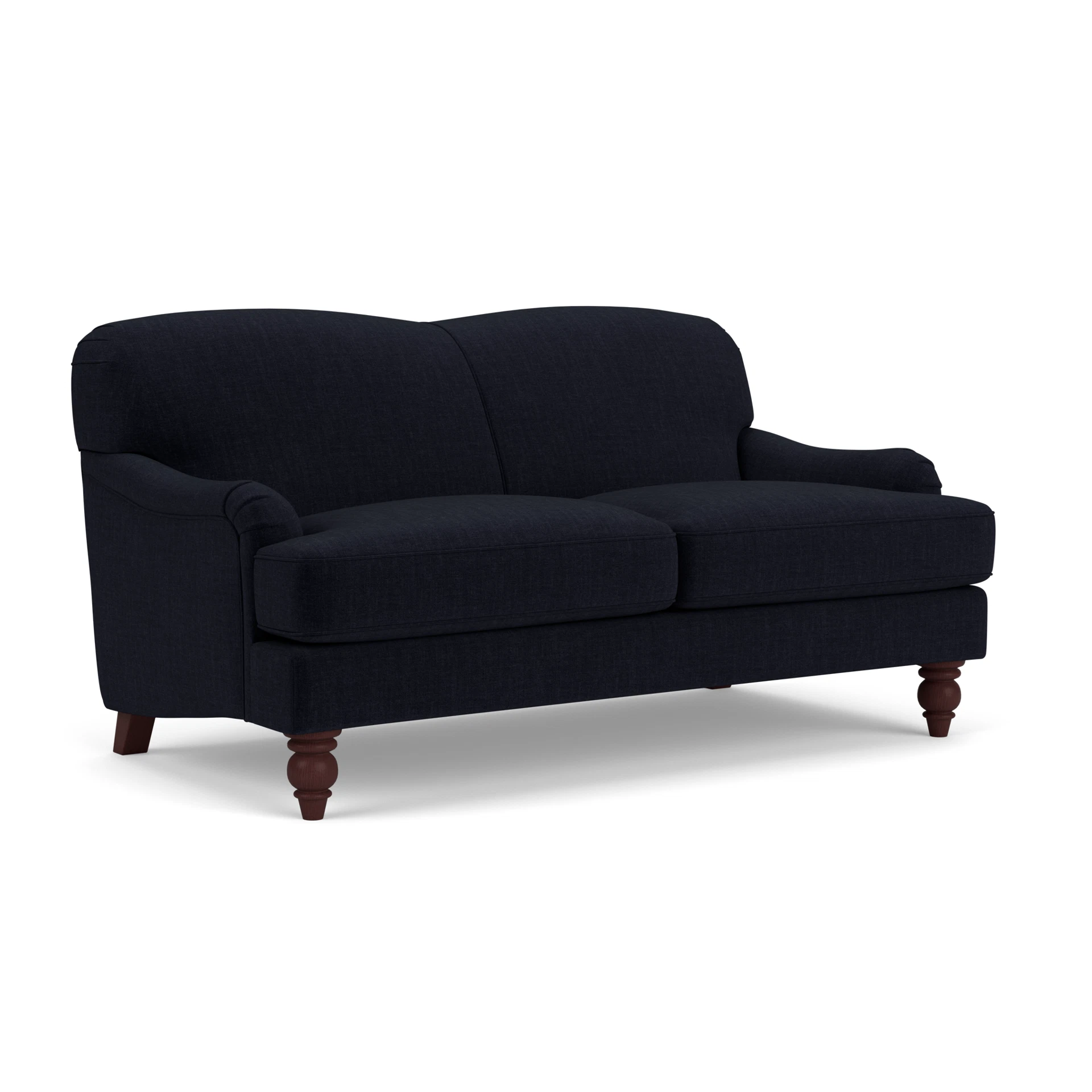 Ashbee Large 2 Seater Sofa in Eco Chenille - Ink with Light legs