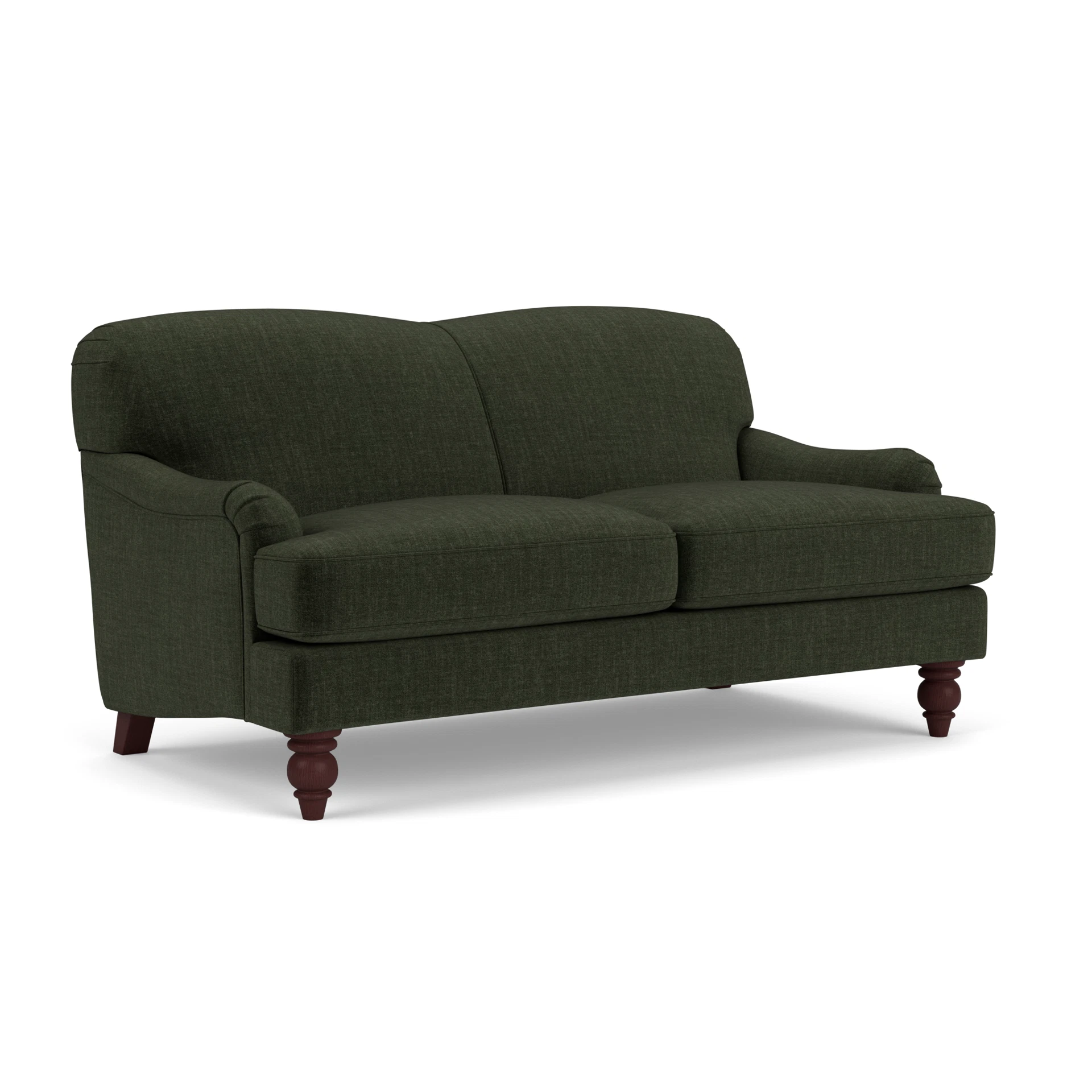 Ashbee Large 2 Seater Sofa in Eco Chenille - Moss with Light legs