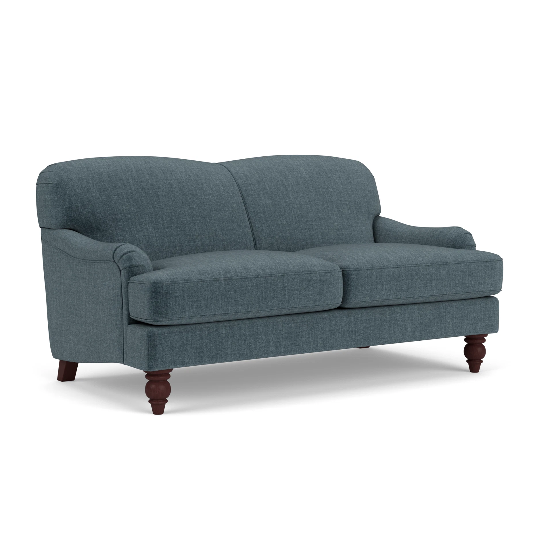 Ashbee Large 2 Seater Sofa in Eco Chenille - Teal with Light legs