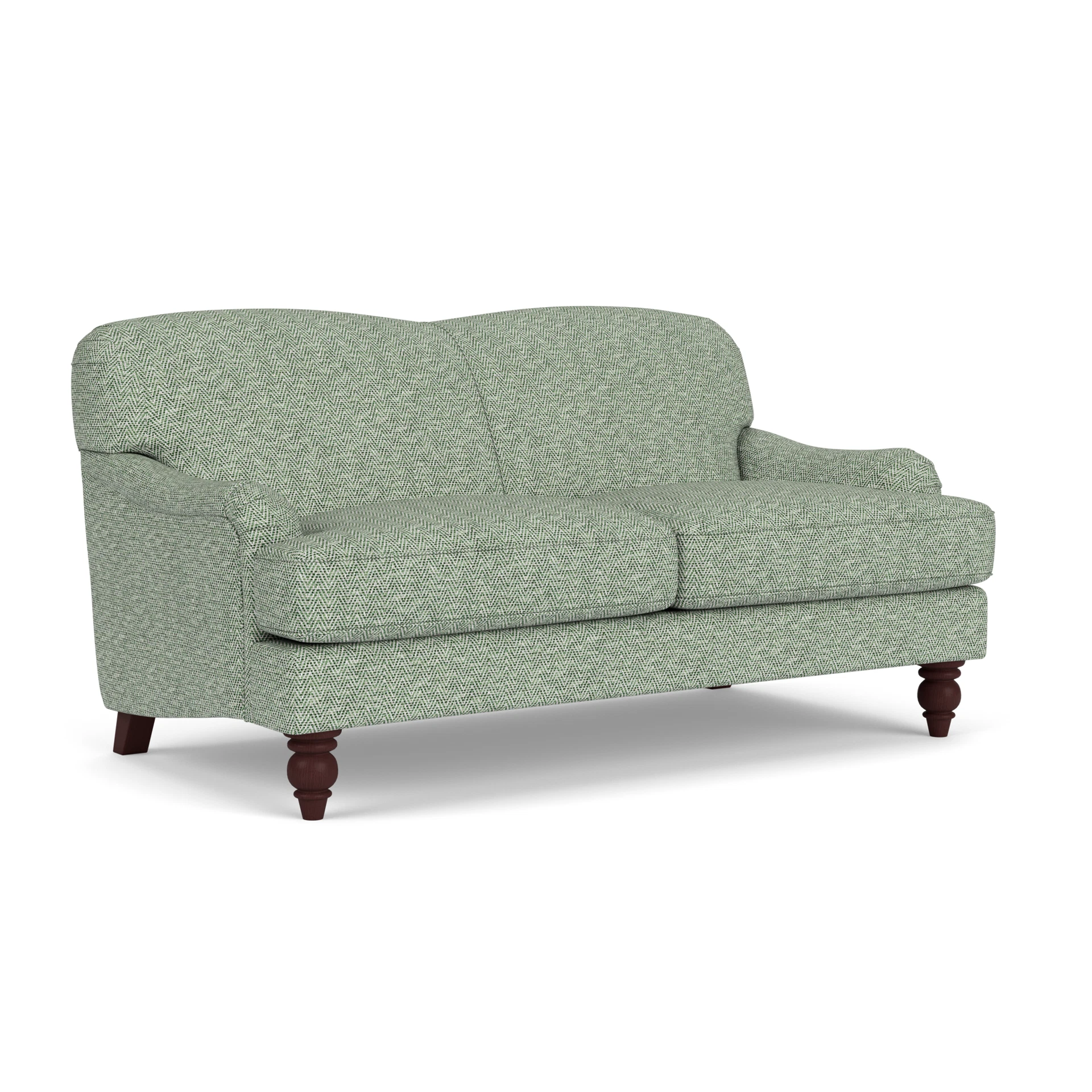 Ashbee Large 2 Seater Sofa in Herringbone Weave - Lake with Light legs