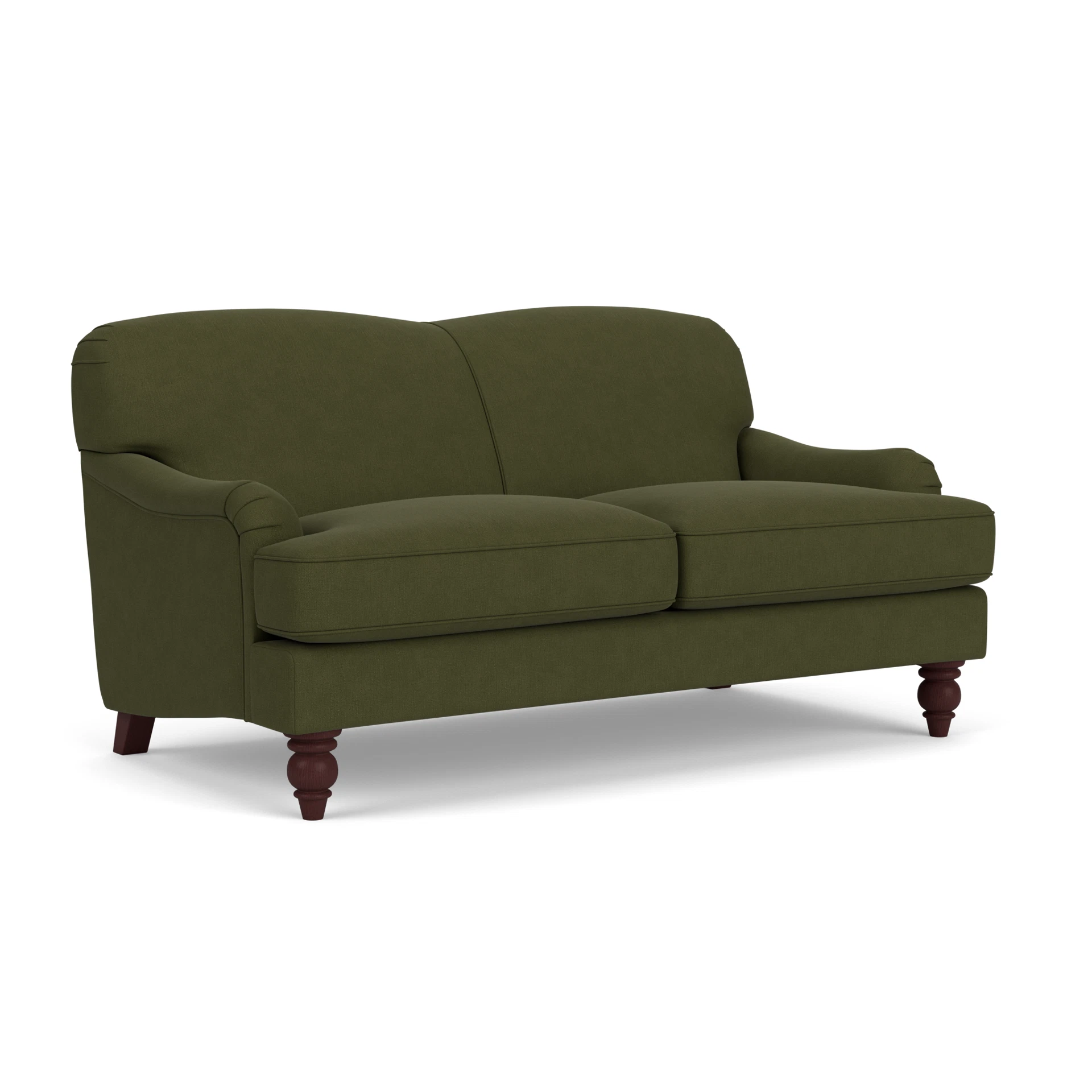 Ashbee Large 2 Seater Sofa in House Linen Mix - Forest Green with Light legs