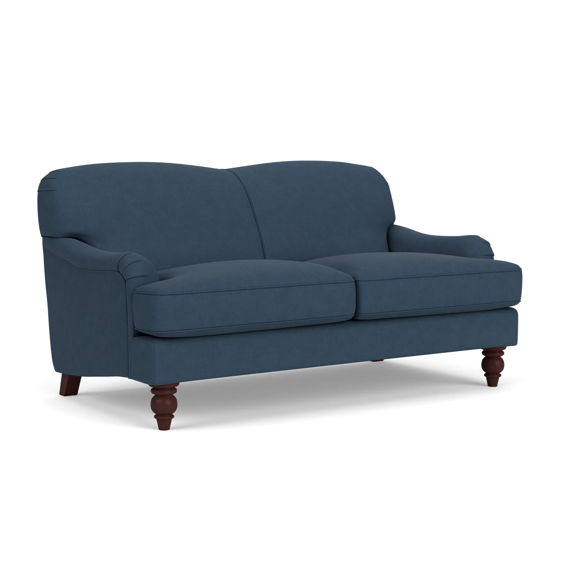 Ashbee Large 2 Seater Sofa in House Linen Mix - Indigo with Light legs