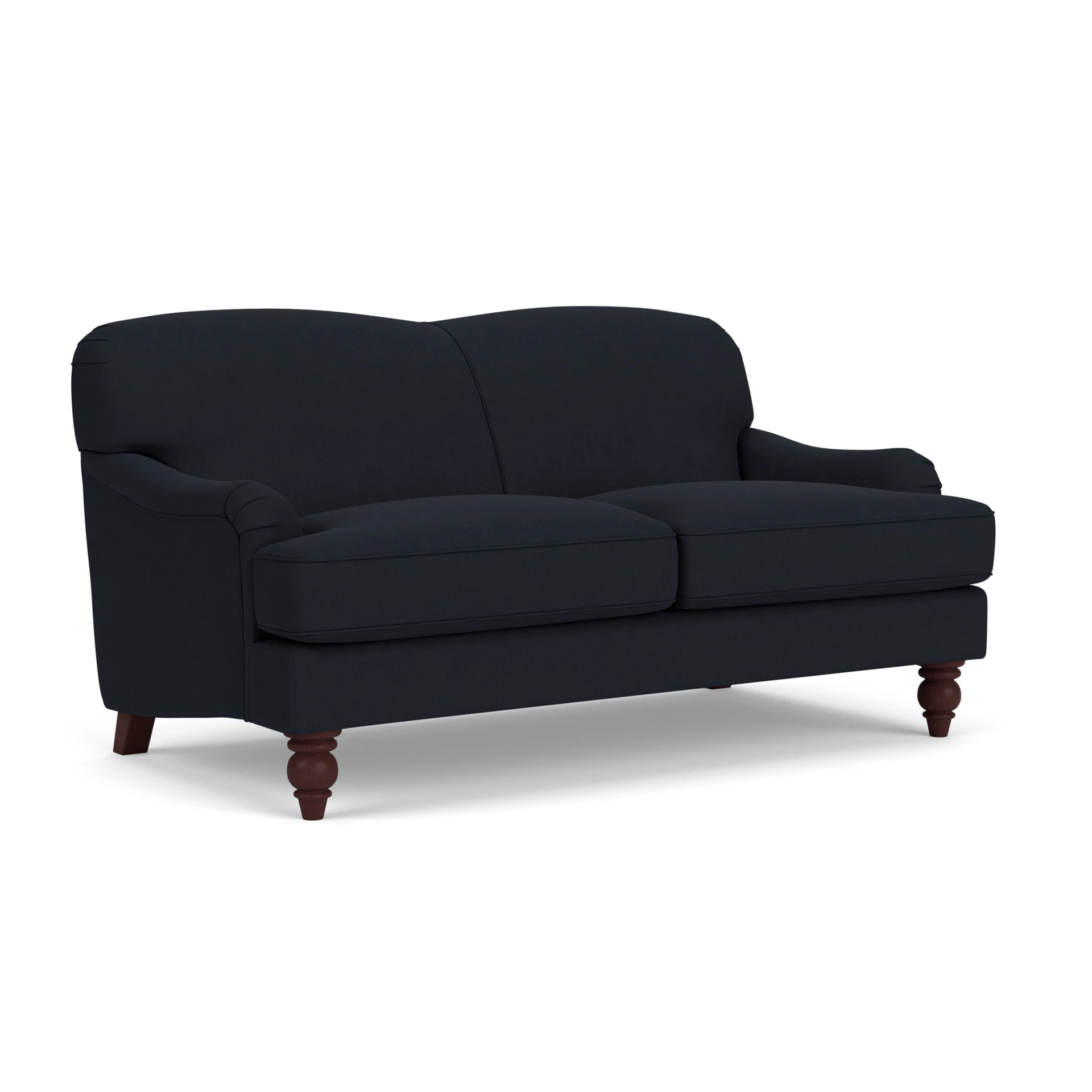 Ashbee Large 2 Seater Sofa in House Linen Mix - Ink with Light legs
