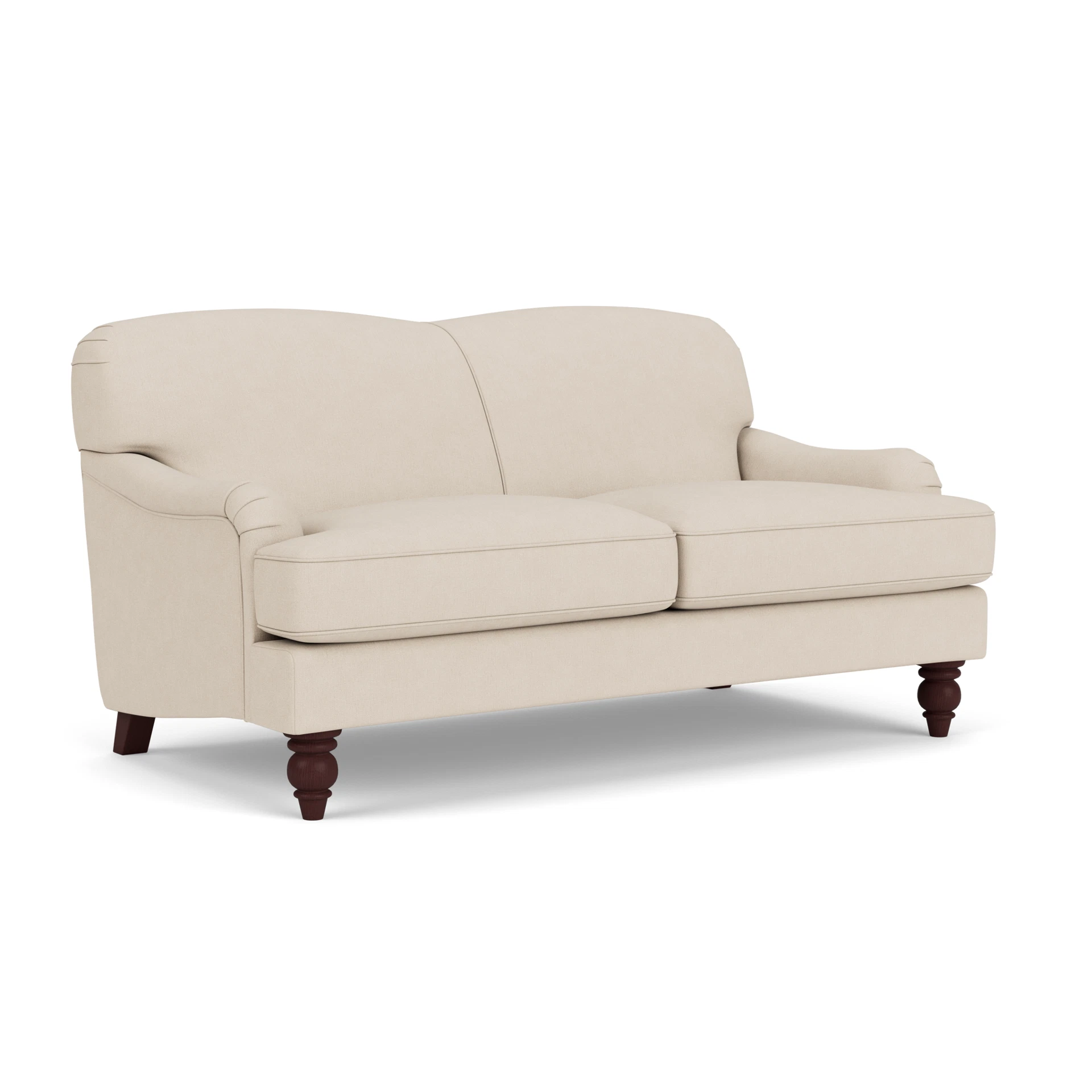 Ashbee Large 2 Seater Sofa in House Linen Mix - Lily White with Light legs