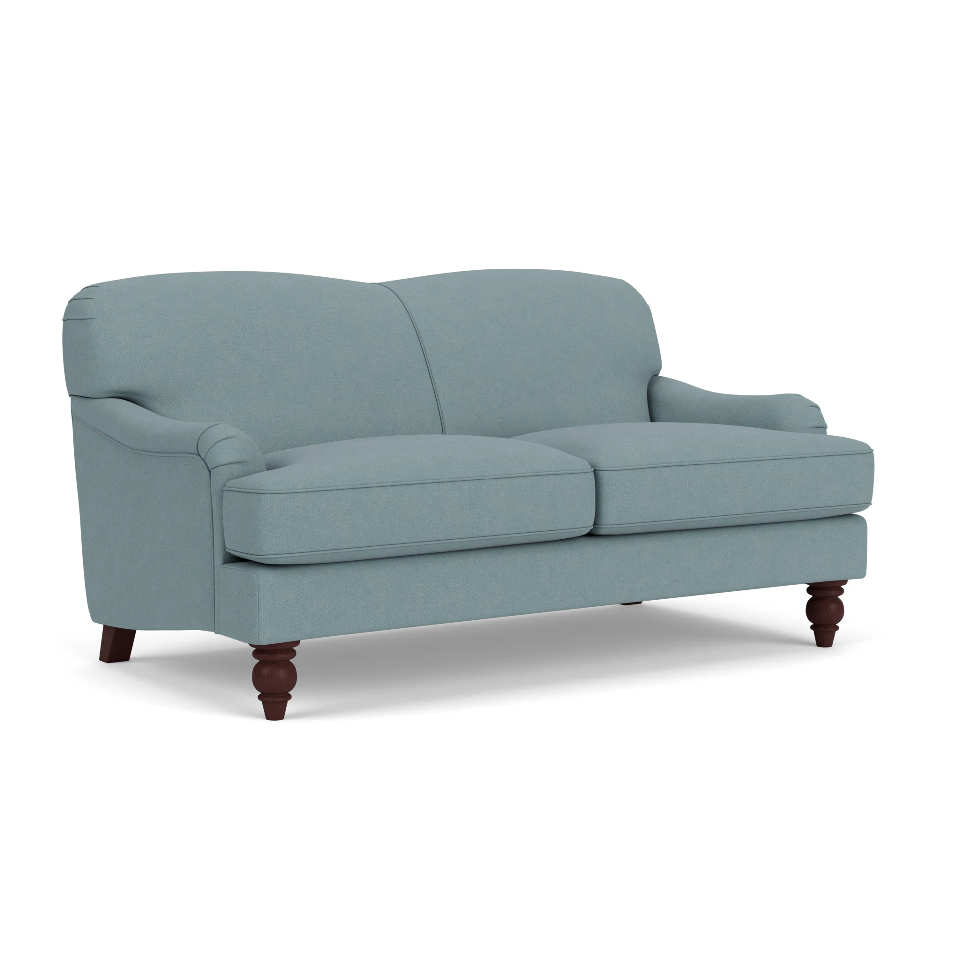 Ashbee Large 2 Seater Sofa in House Linen Mix - Sky Blue with Light legs