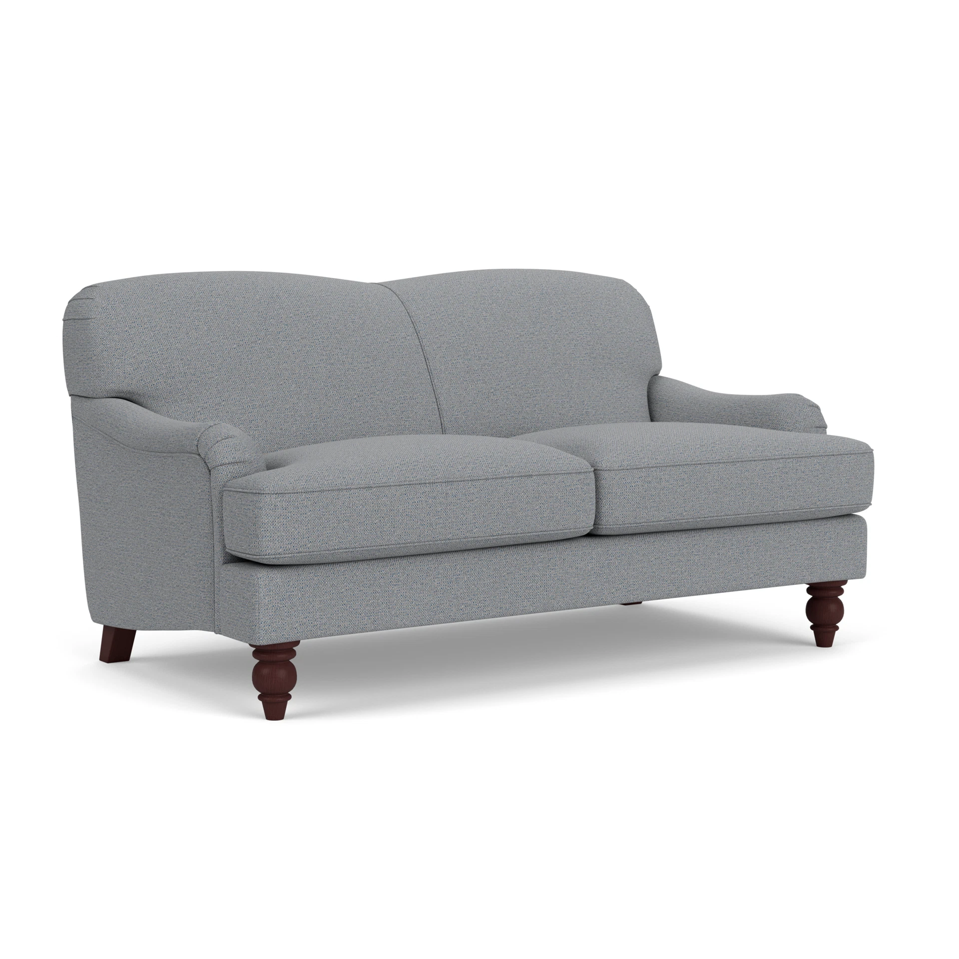 Ashbee Large 2 Seater Sofa in House Weave - Blue Marl with Light legs