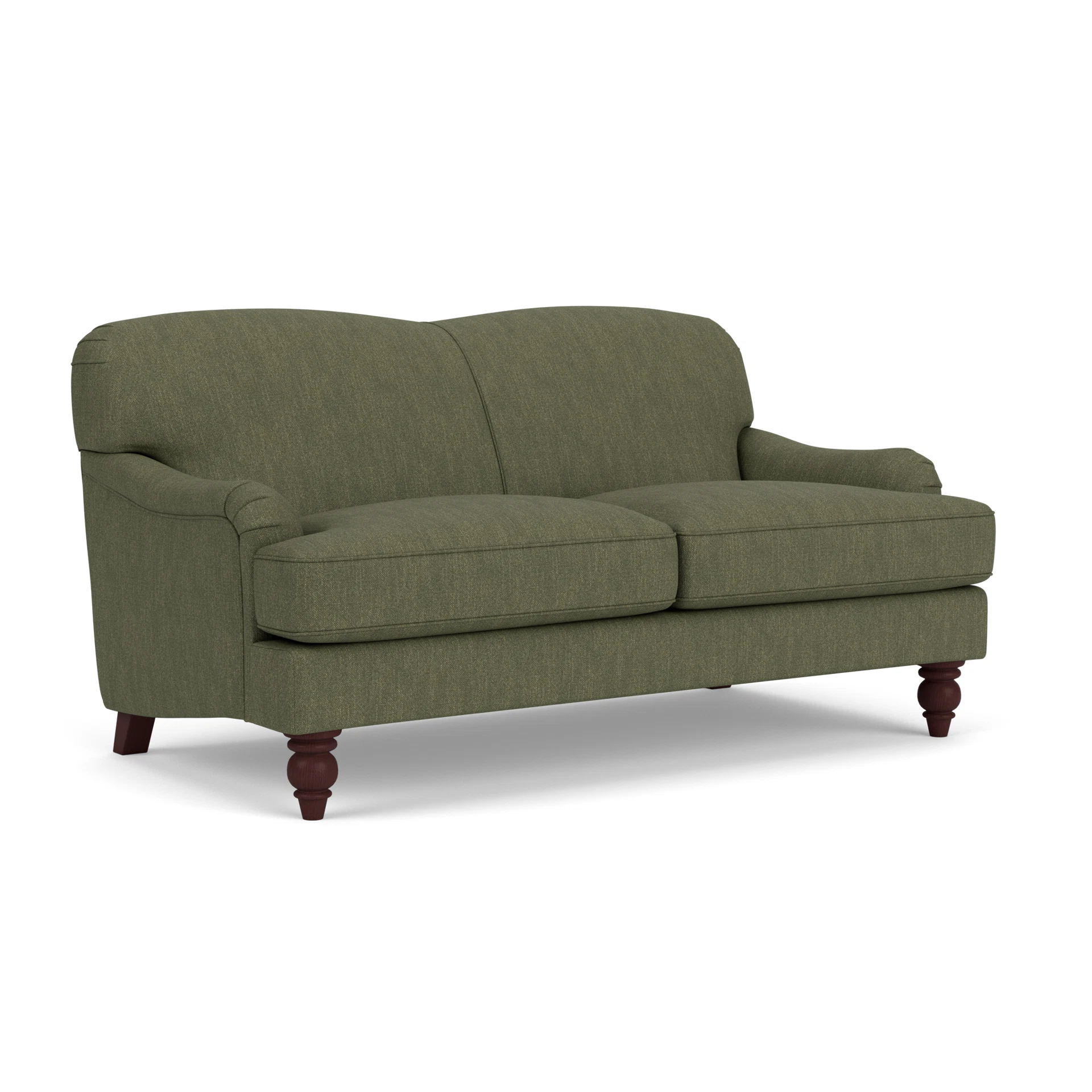 Ashbee Large 2 Seater Sofa in Luxury Italian Linen - Fern with Light legs