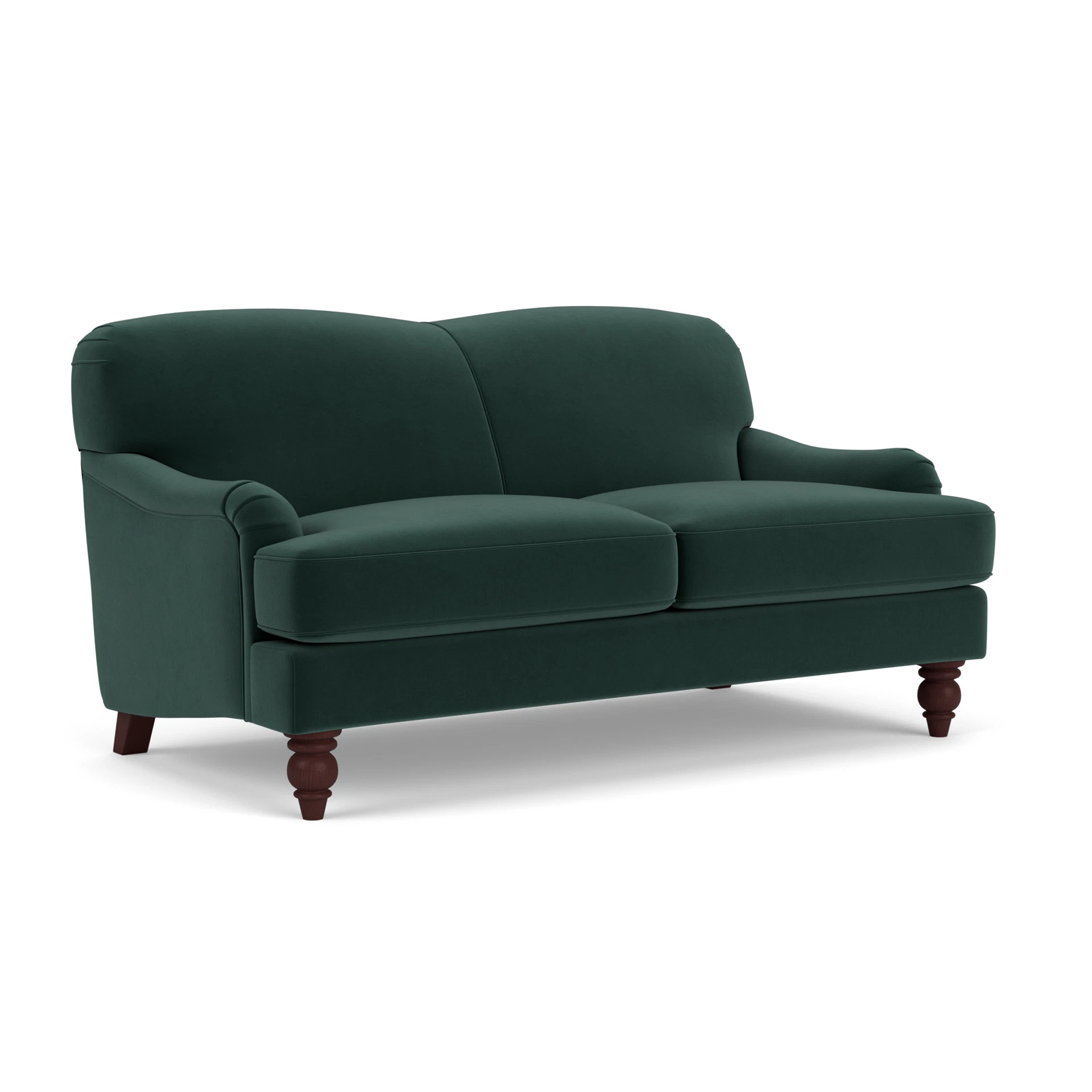 Ashbee Large 2 Seater Sofa in Matt Velvet - Lake with Light legs