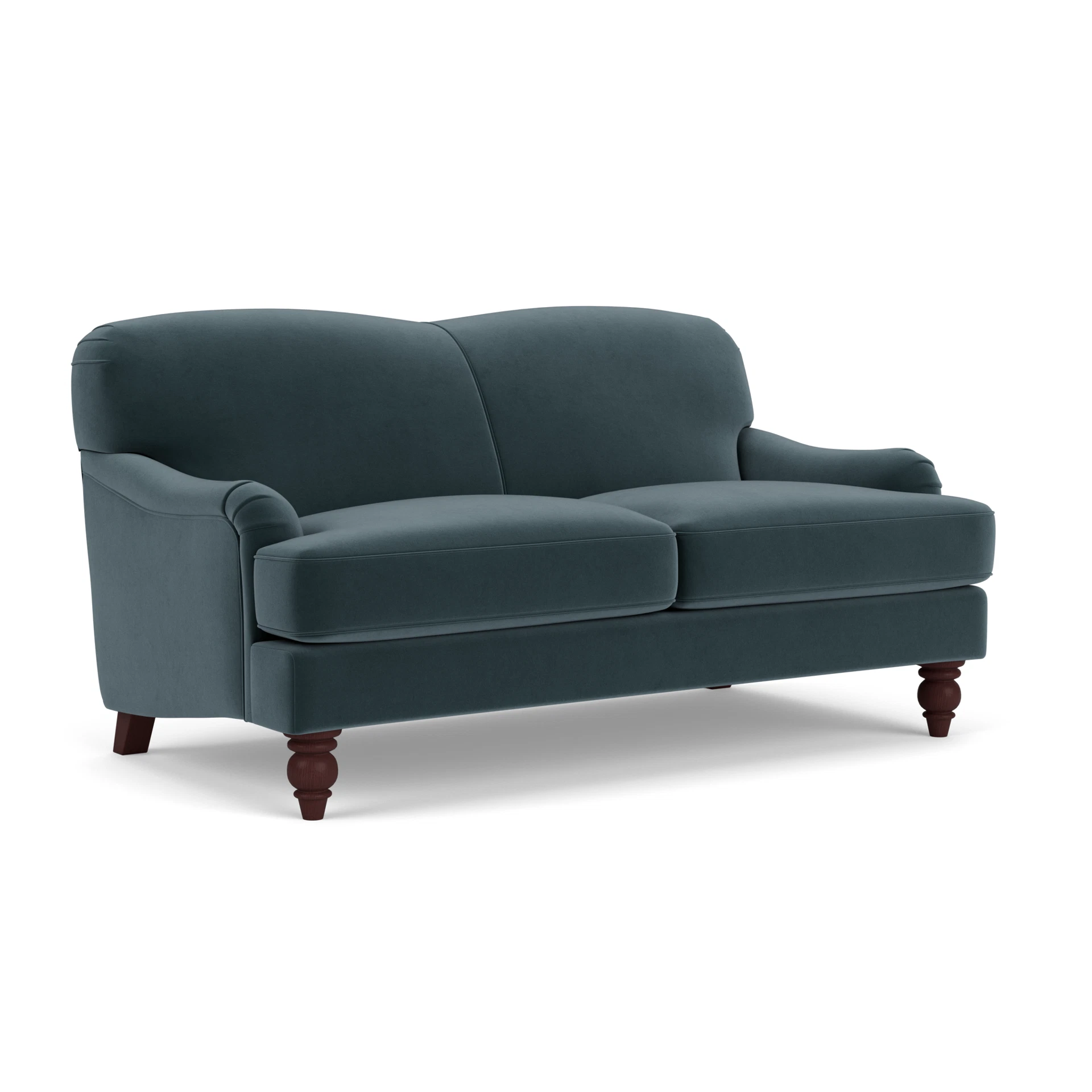 Ashbee Large 2 Seater Sofa in Matt Velvet - Night Sky with Light legs