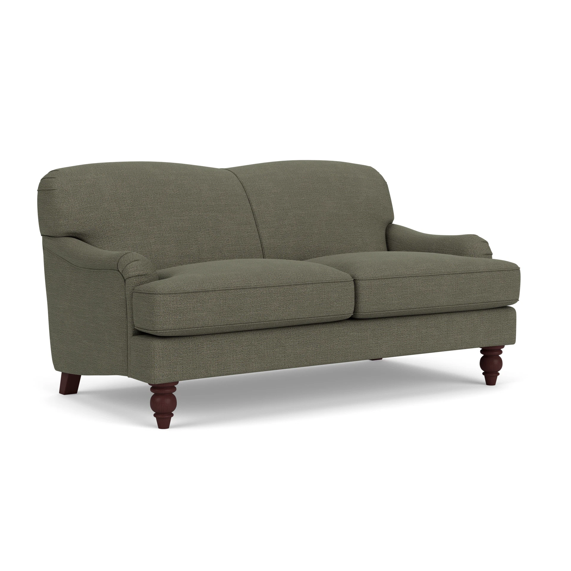 Ashbee Large 2 Seater Sofa in Rustic Weave - Deep Forest with Light legs