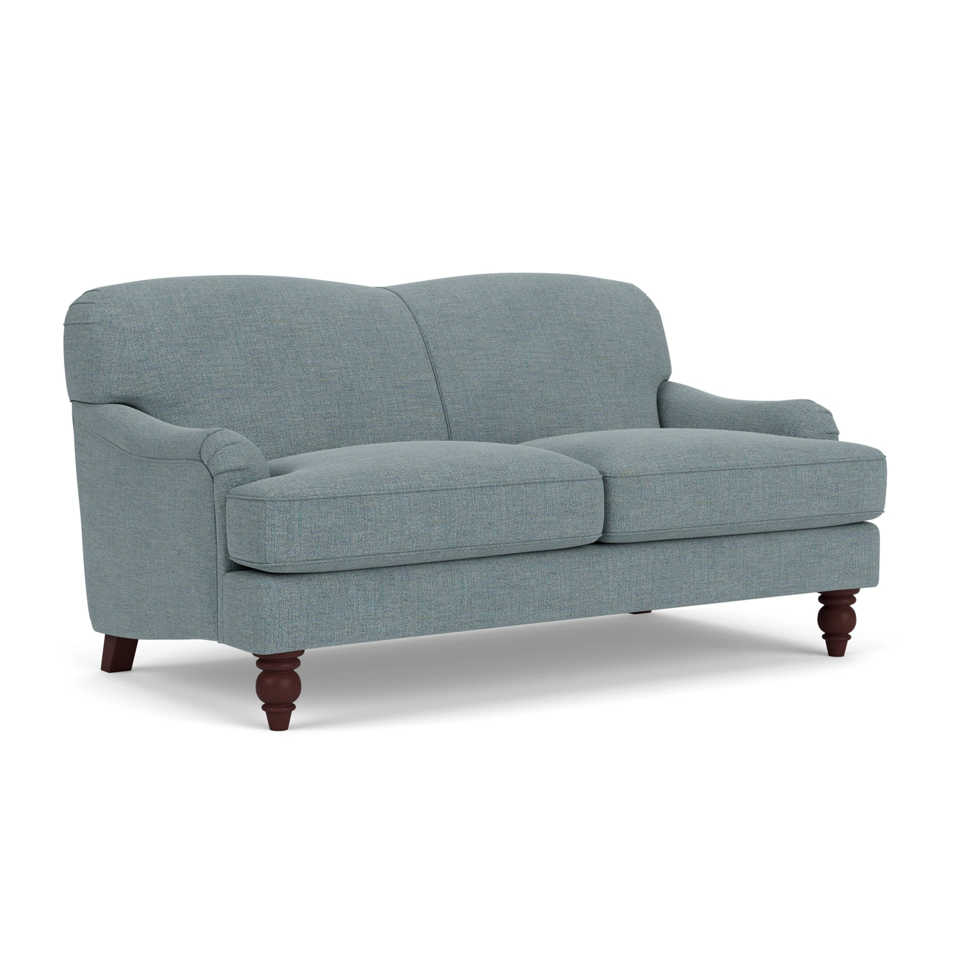 Ashbee Large 2 Seater Sofa in Rustic Weave - Teal Marl with Light legs