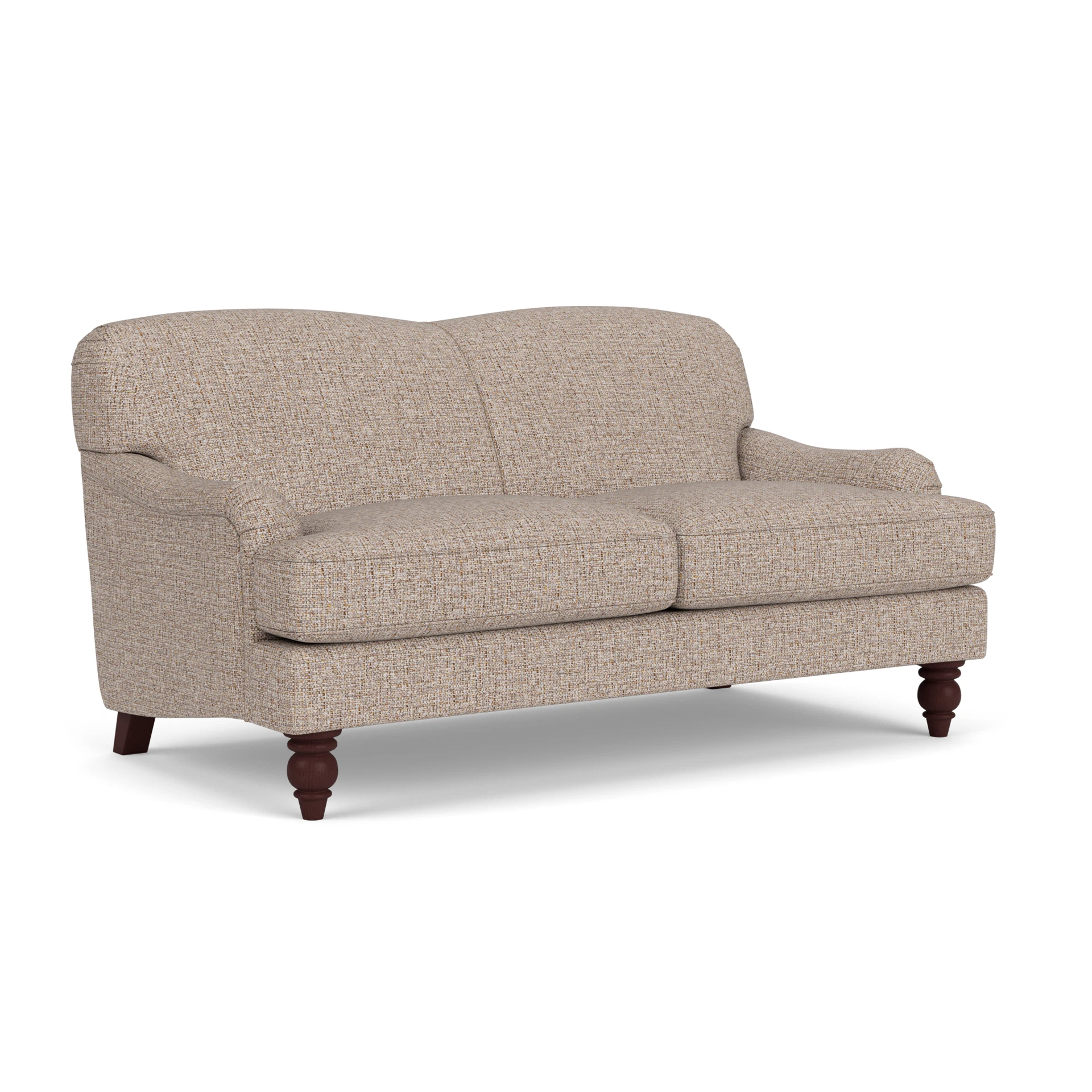 Ashbee Large 2 Seater Sofa in Textured Weave - Natural Mix with Light legs
