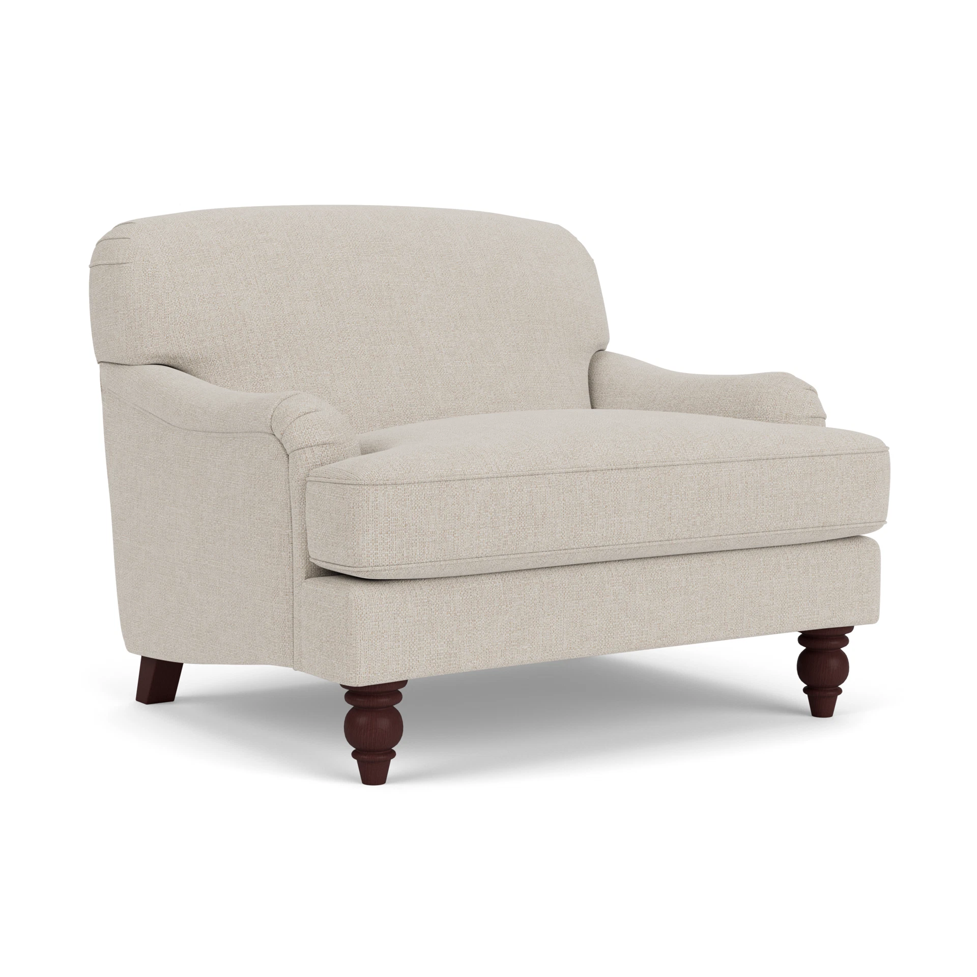Ashbee Love Seat in Aquaclean Oxford - Natural with Light legs