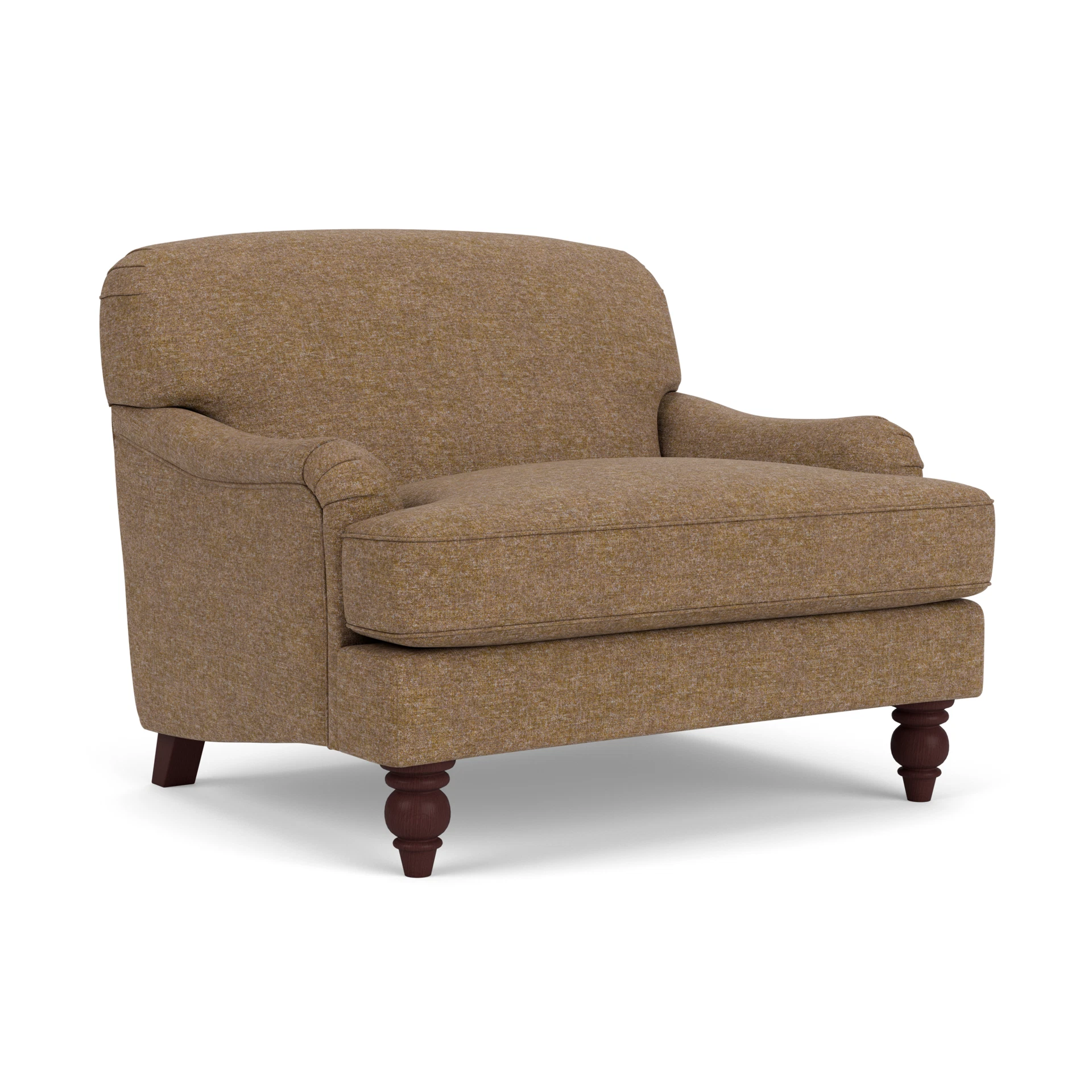 Ashbee Love Seat in Aquaclean Oxford - Spice with Light legs