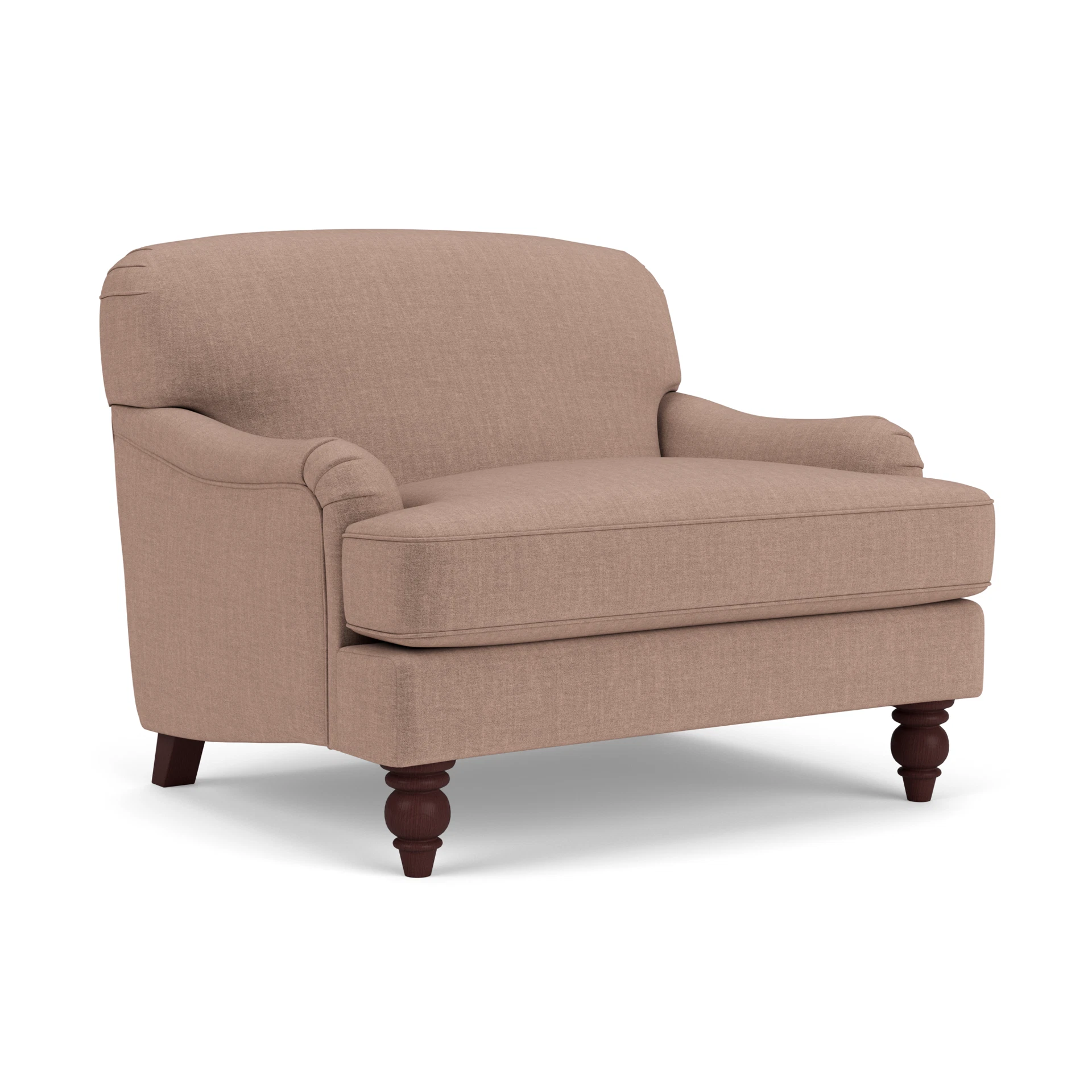 Ashbee Love Seat in Eco Chenille - Dusky Rose with Light legs