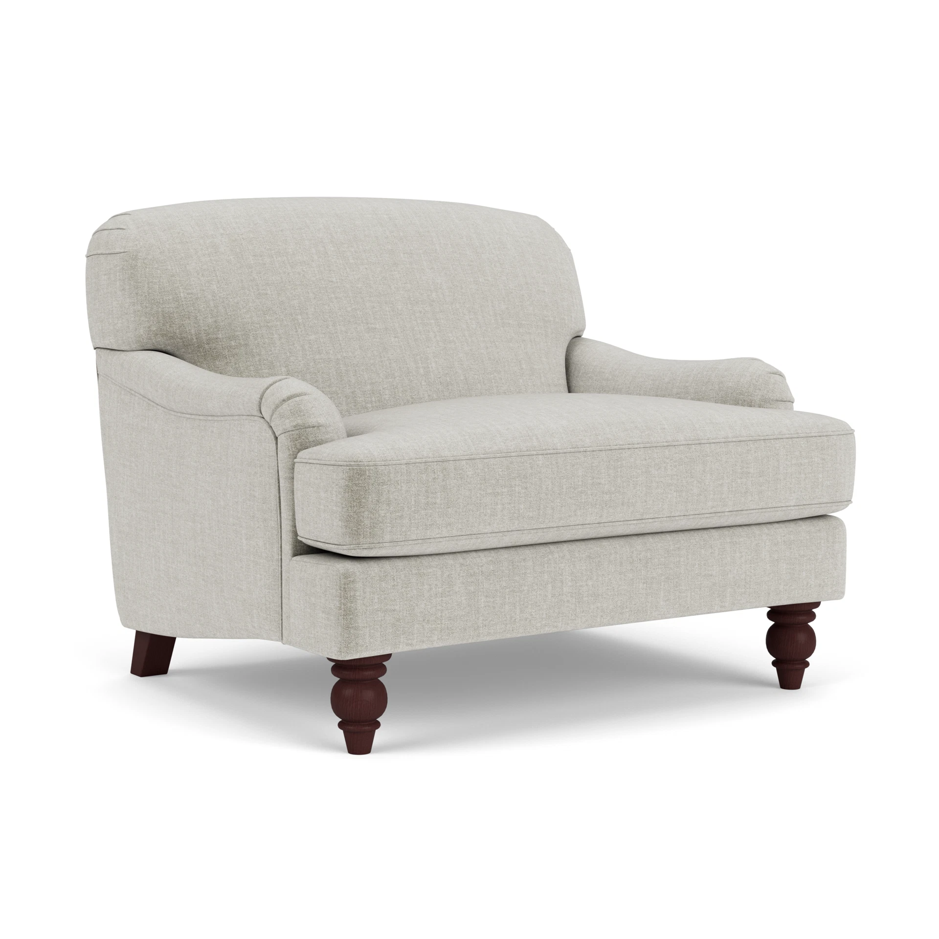 Ashbee Love Seat in Eco Chenille - Grey Mist with Light legs