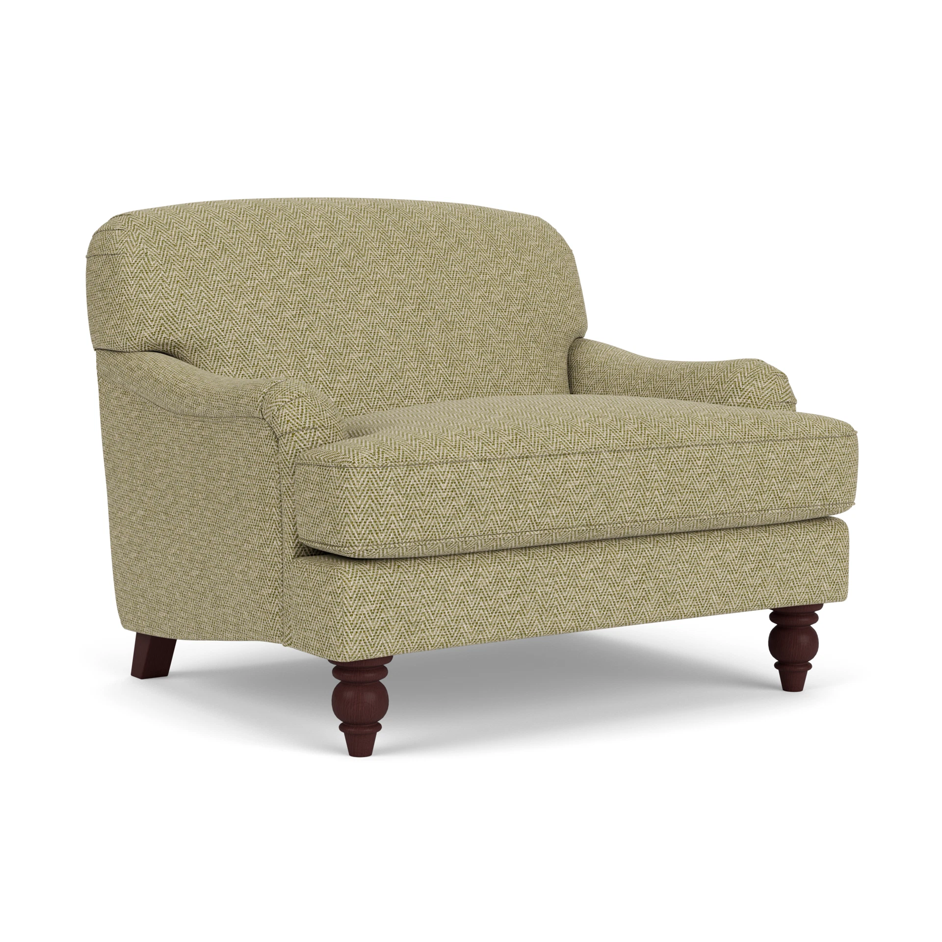 Ashbee Love Seat in Herringbone Weave - Apple with Light legs