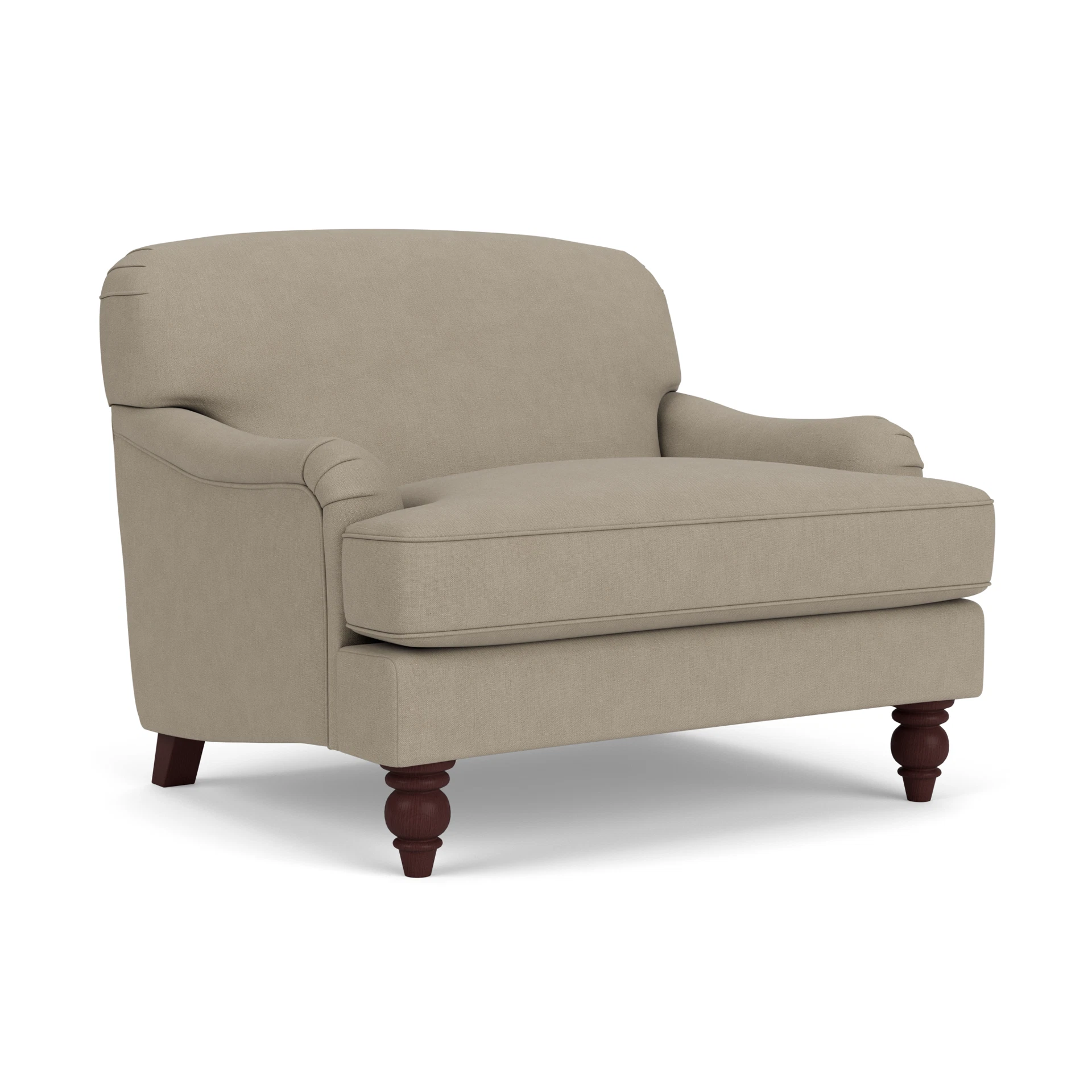 Ashbee Love Seat in House Linen Mix - Dove Grey with Light legs