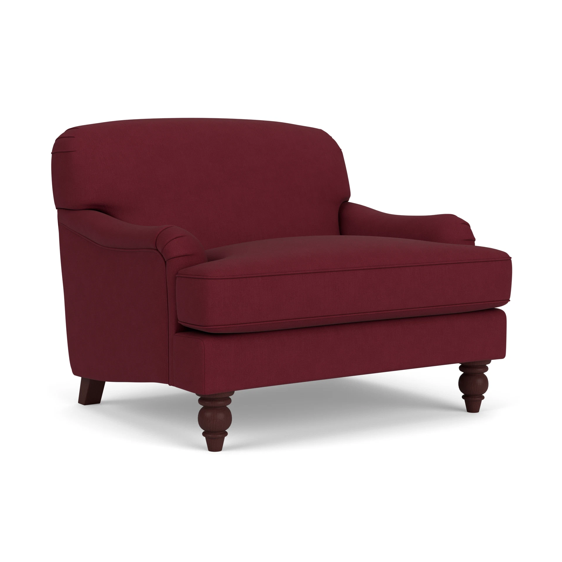 Ashbee Love Seat in House Linen Mix - Rosehip with Light legs
