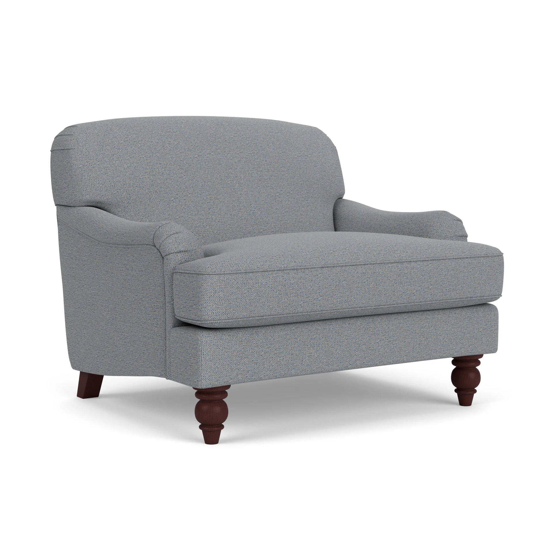 Ashbee Love Seat in House Weave - Blue Marl with Light legs