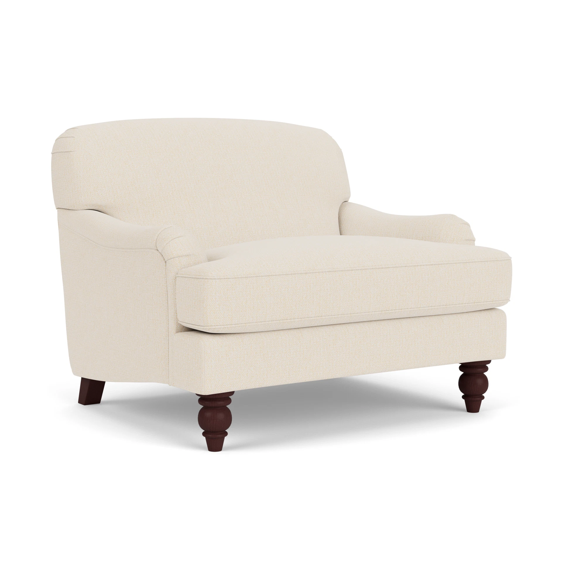 Ashbee Love Seat in House Weave - Cream with Light legs