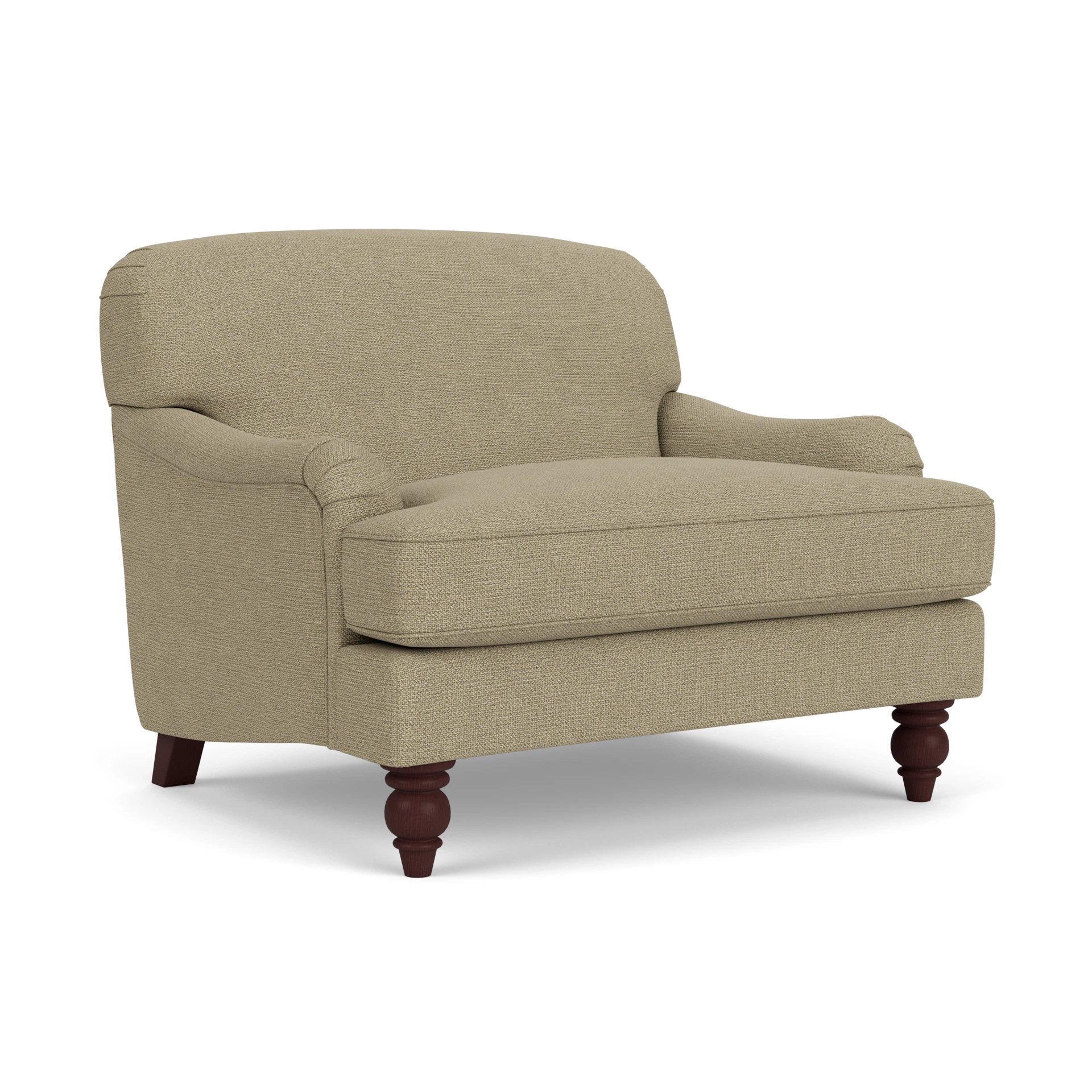 Ashbee Love Seat in House Weave - Green Marl with Light legs