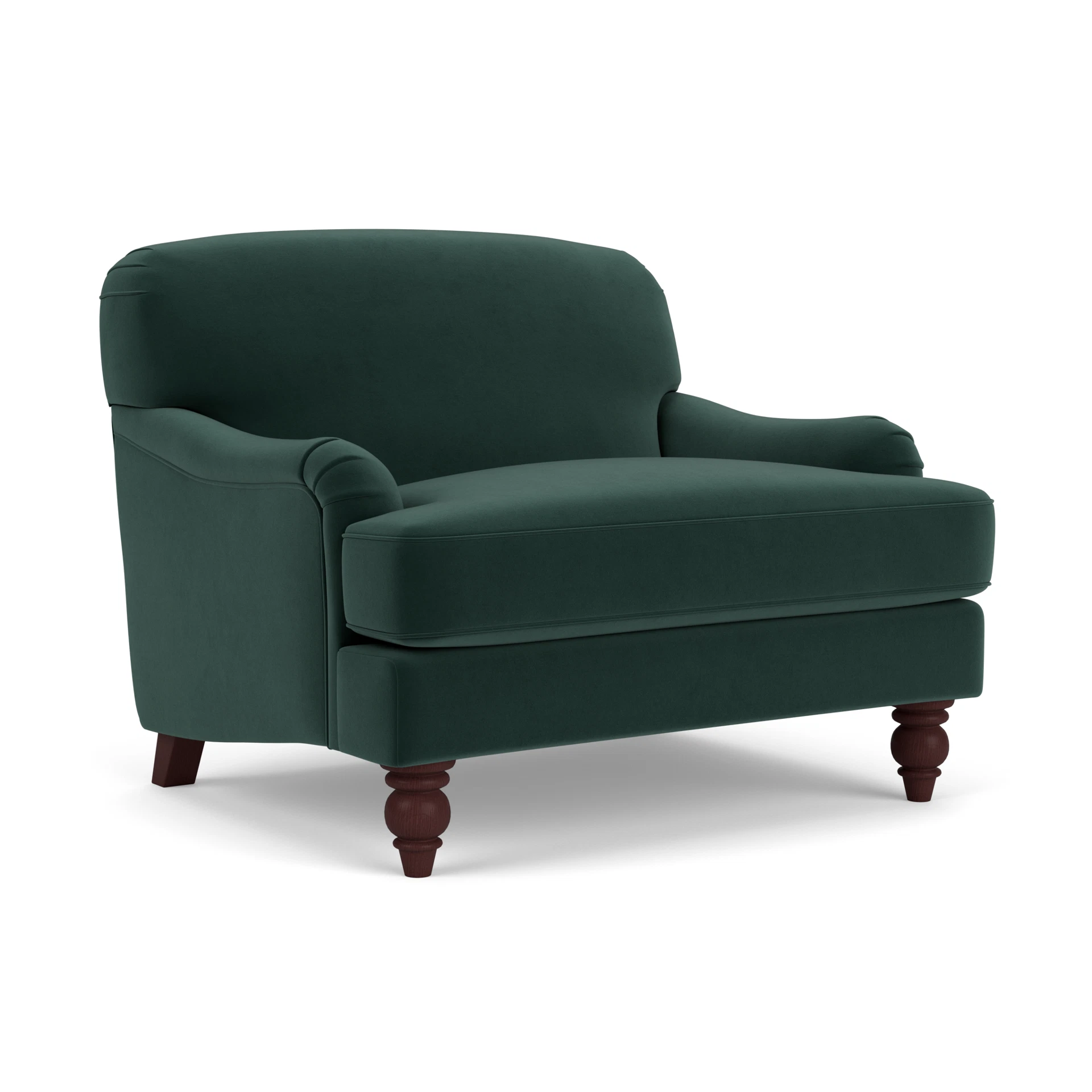 Ashbee Love Seat in Matt Velvet - Lake with Light legs