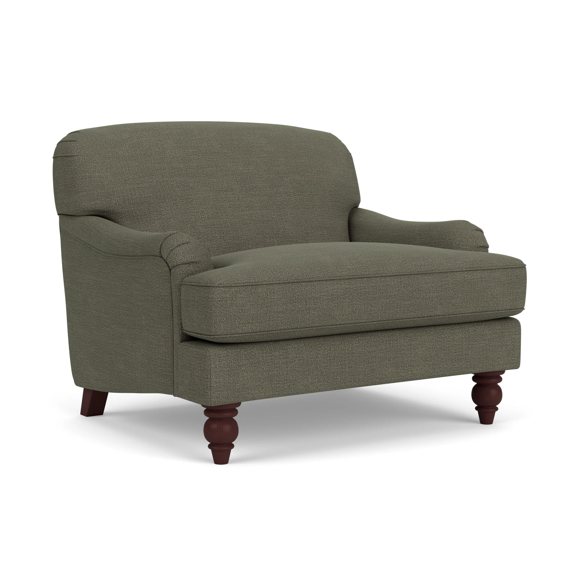 Ashbee Love Seat in Rustic Weave - Deep Forest with Light legs