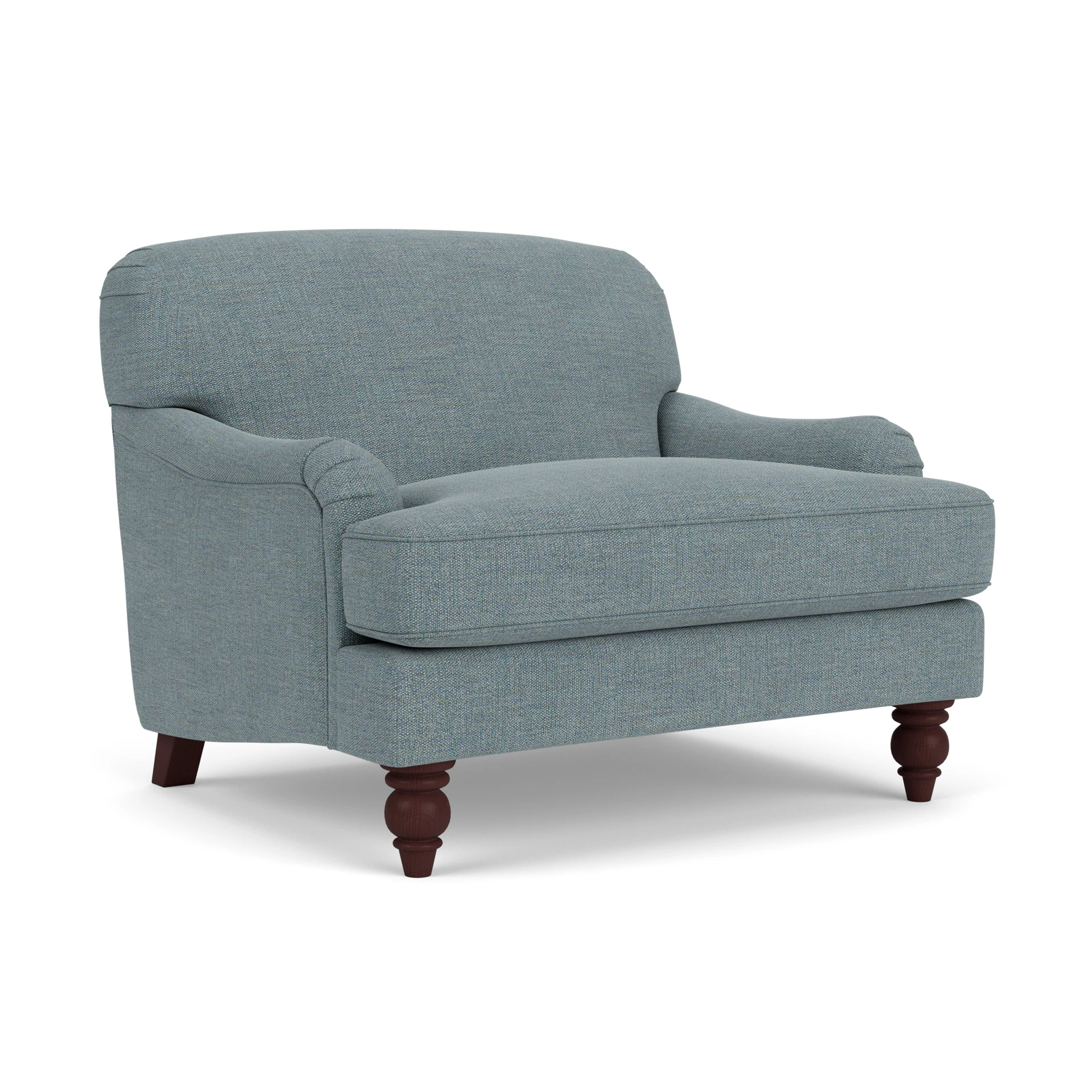 Ashbee Love Seat in Rustic Weave - Teal Marl with Light legs