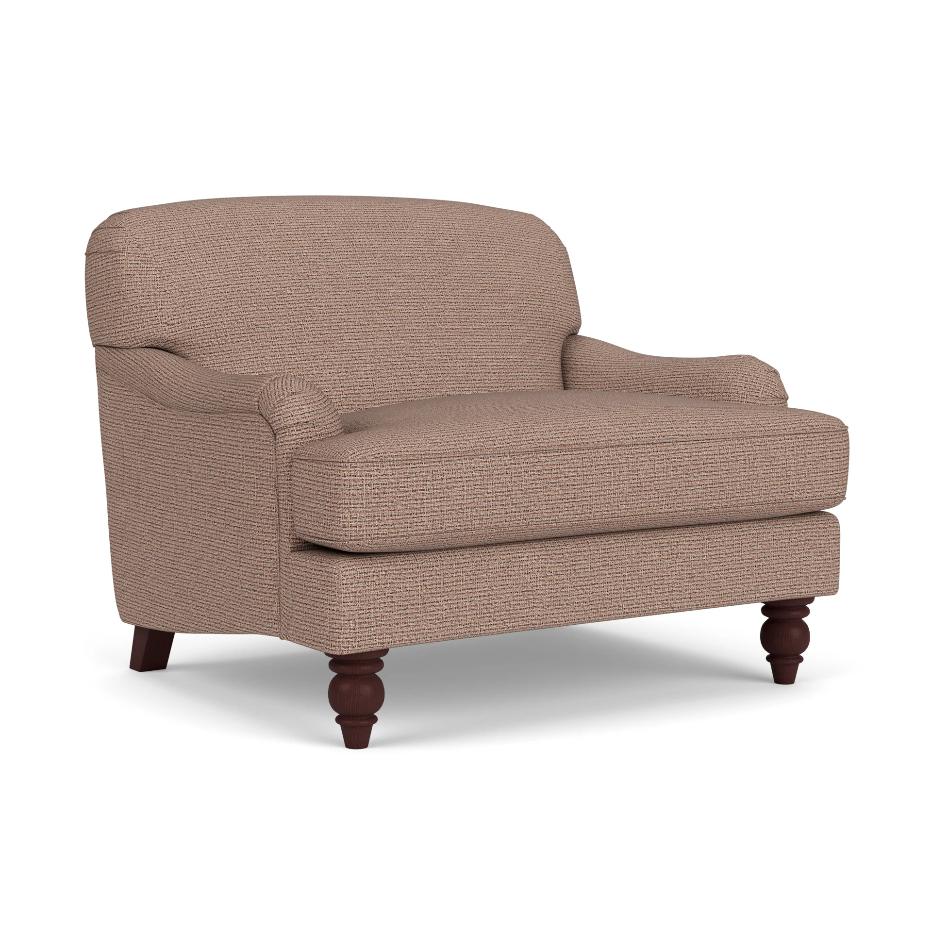 Ashbee Love Seat in Textured Weave - Autumn Mix with Light legs