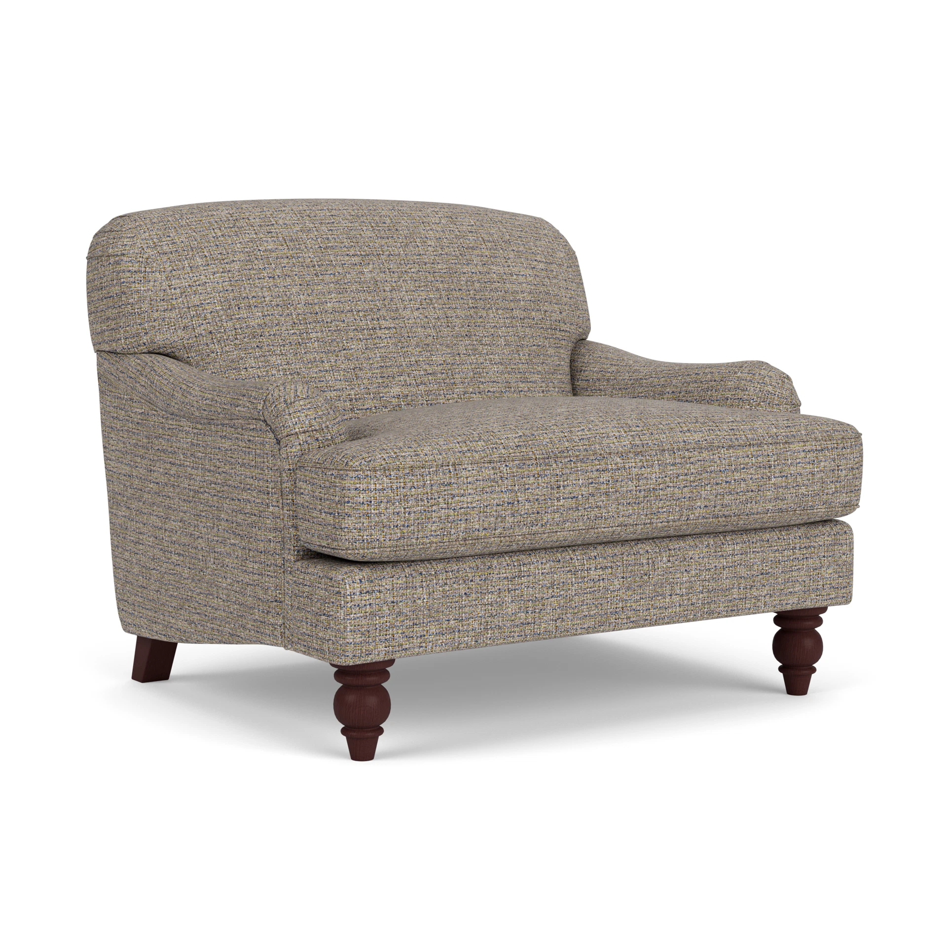 Ashbee Love Seat in Textured Weave - Shoreline Mix with Light legs