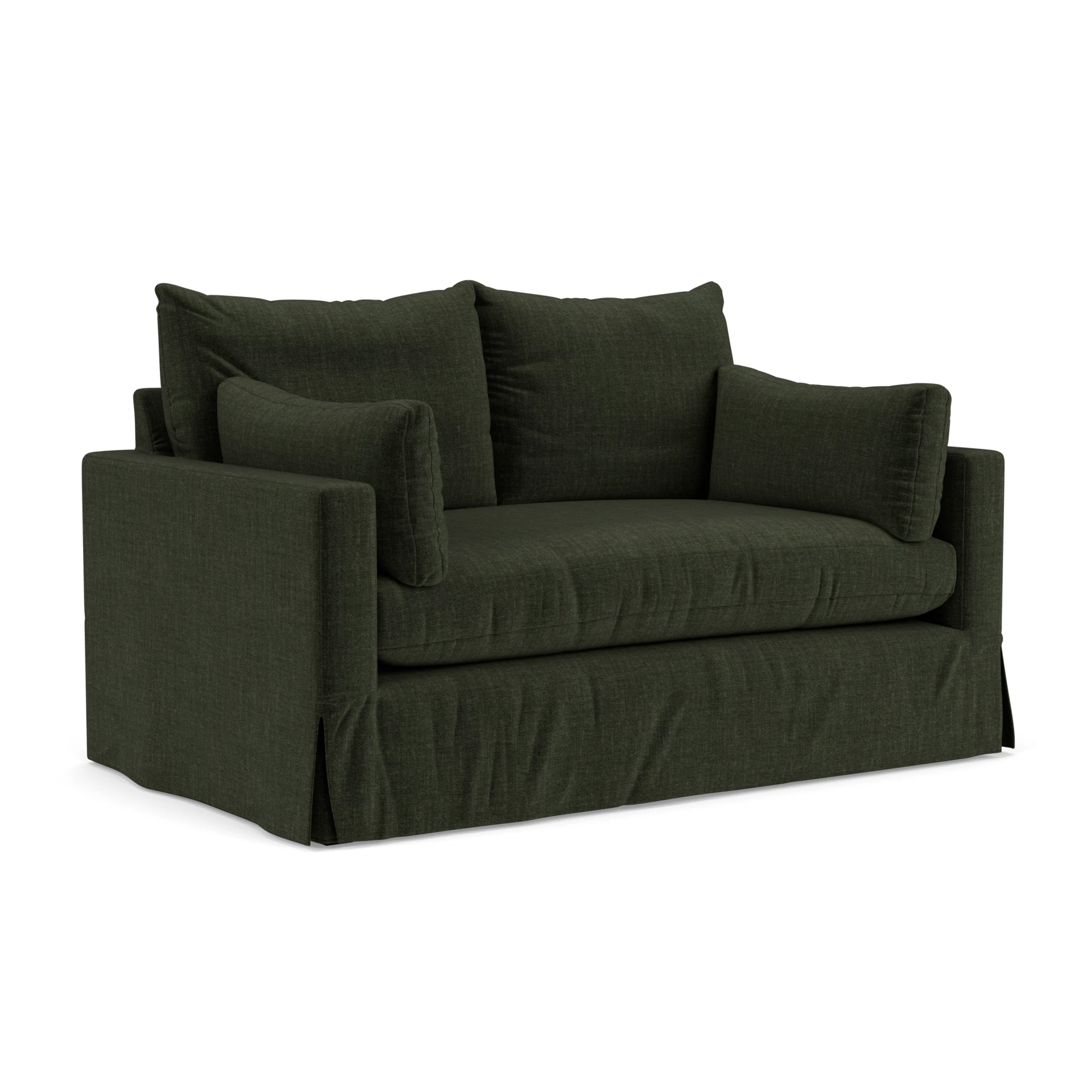 Ashton 2 Seater Sofa in Eco Chenille - Moss with undefined legs