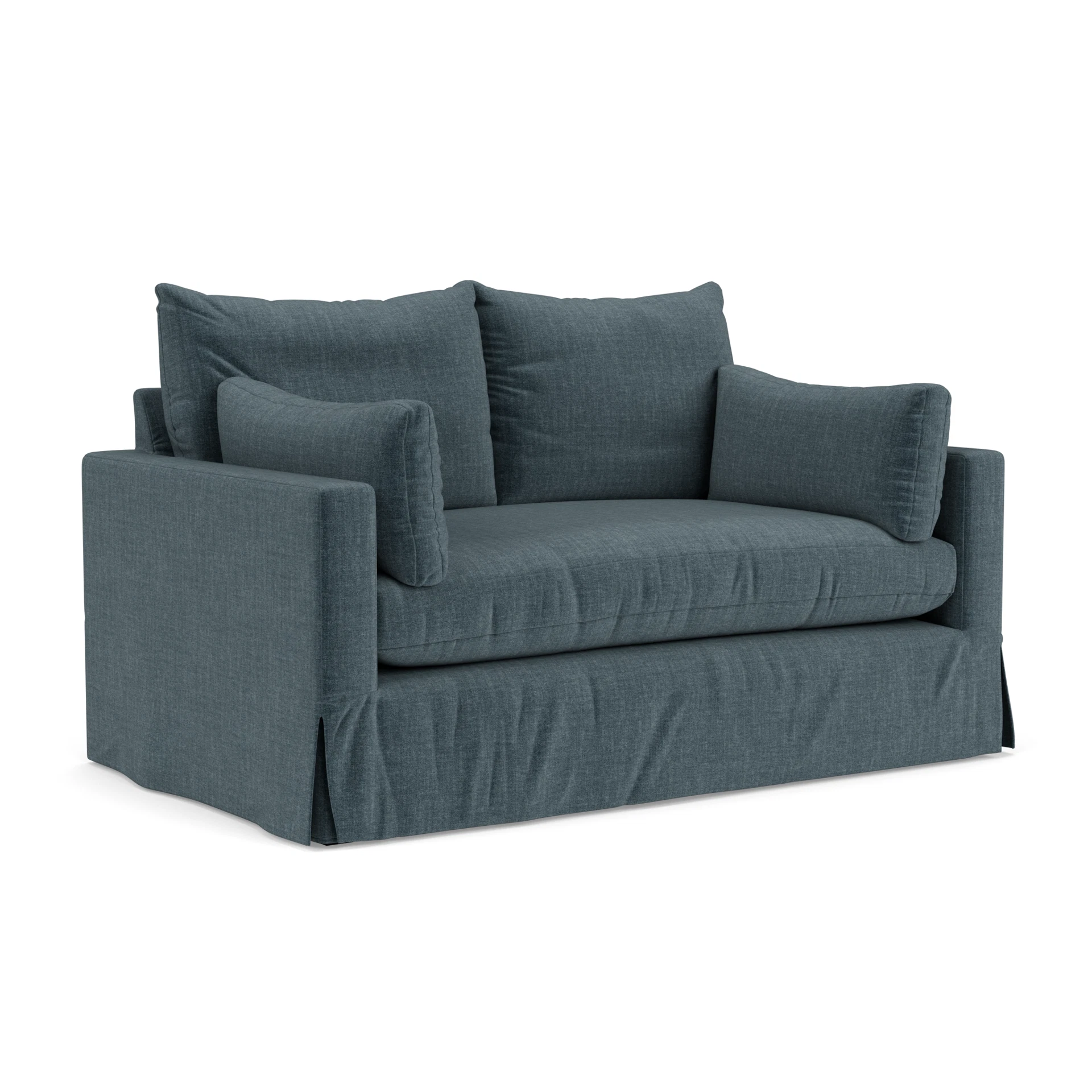 Ashton 2 Seater Sofa in Eco Chenille - Teal with undefined legs