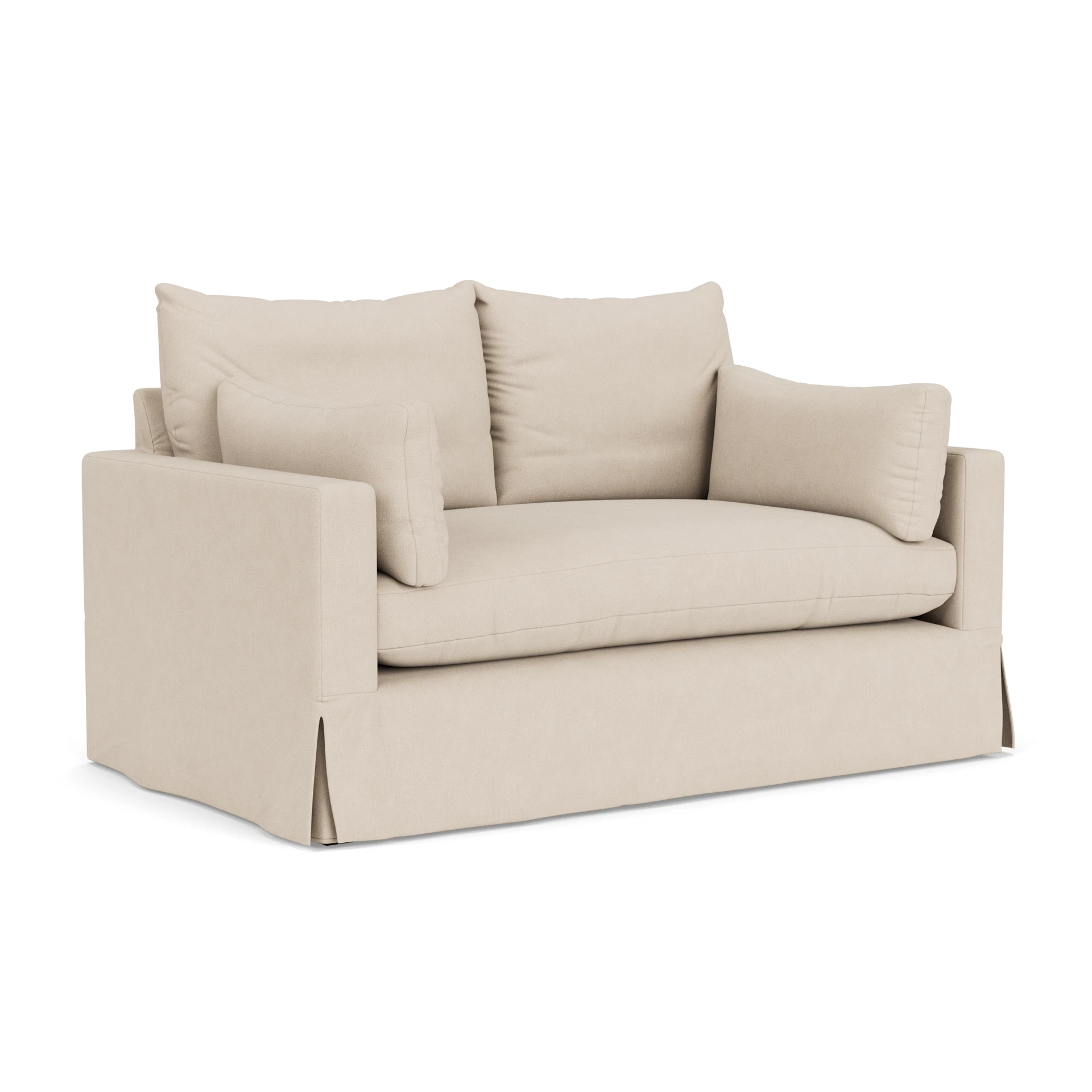 Ashton 2 Seater Sofa in House Linen Mix - Lily White with undefined legs
