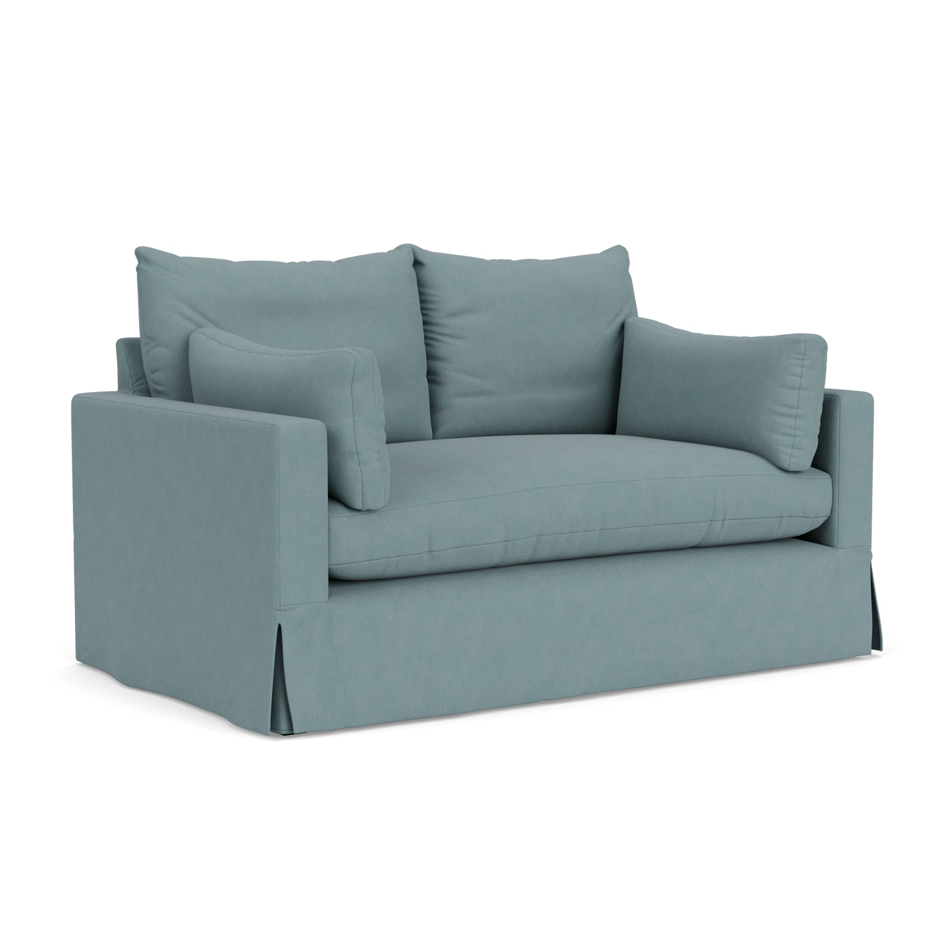 Ashton 2 Seater Sofa in House Linen Mix - Sky Blue with undefined legs