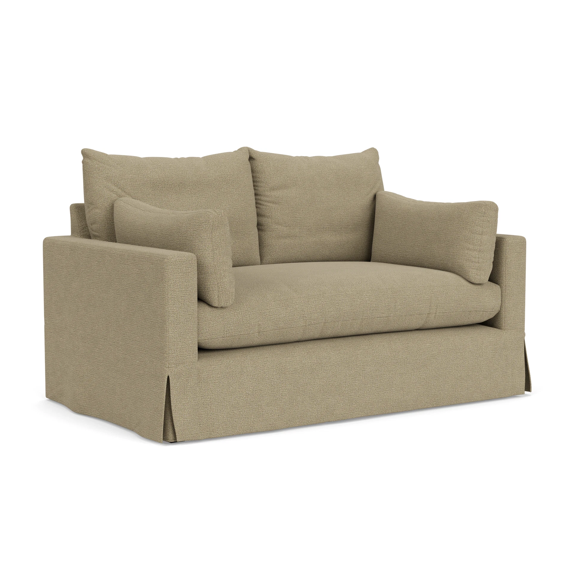 Ashton 2 Seater Sofa in House Weave - Green Marl with undefined legs