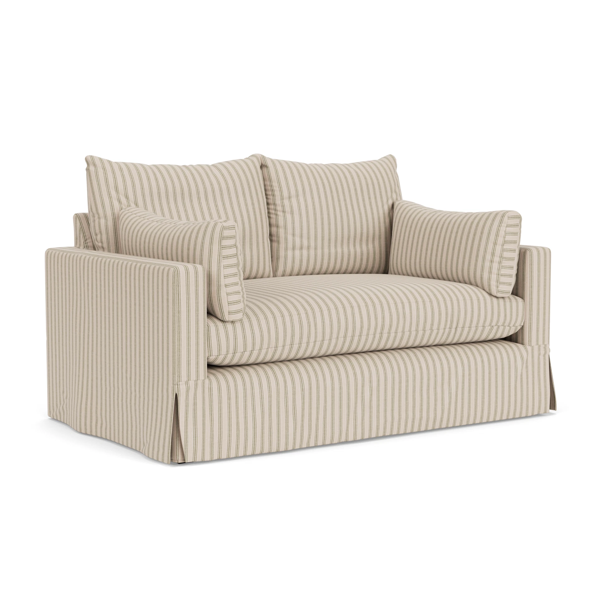 Ashton 2 Seater Sofa in Kingham Stripe - Sage with undefined legs