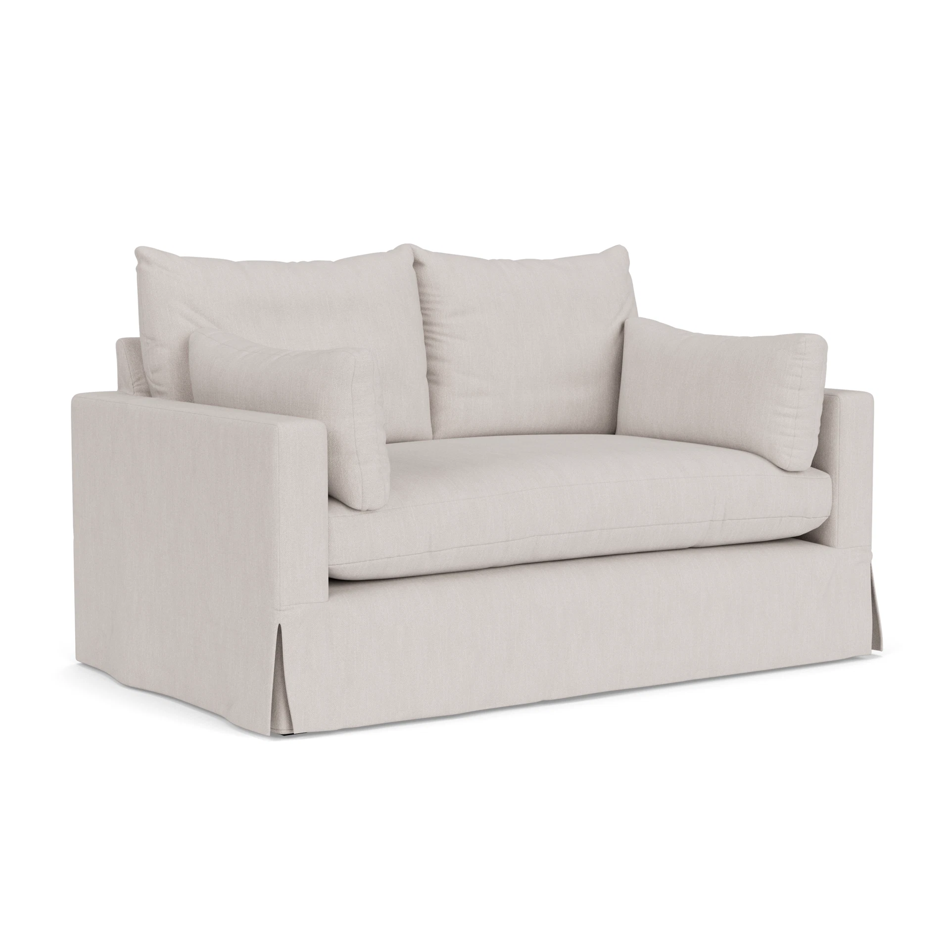 Ashton 2 Seater Sofa in Luxury Italian Linen - Soft White with undefined legs