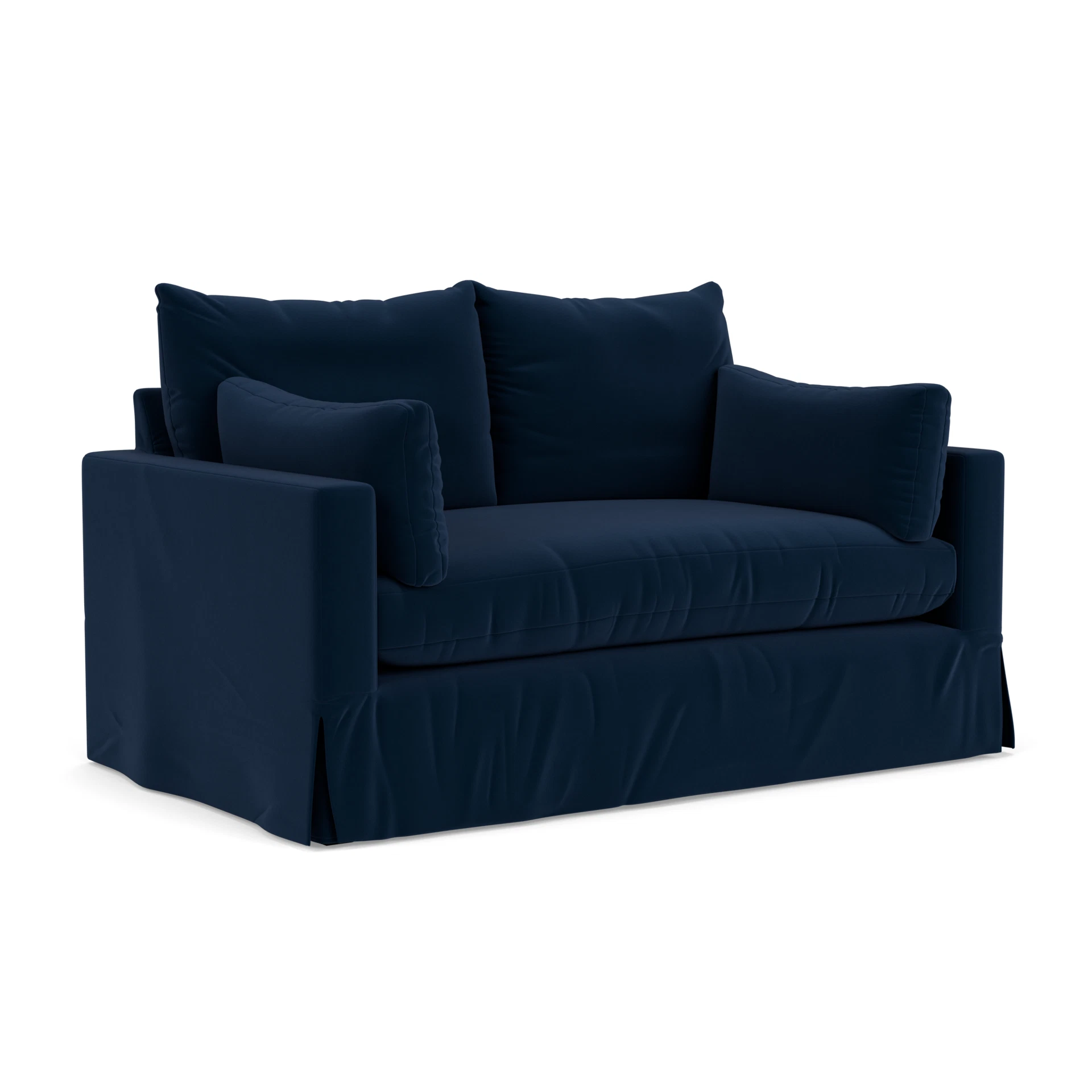 Ashton 2 Seater Sofa in Matt Velvet - Deep Blue with undefined legs