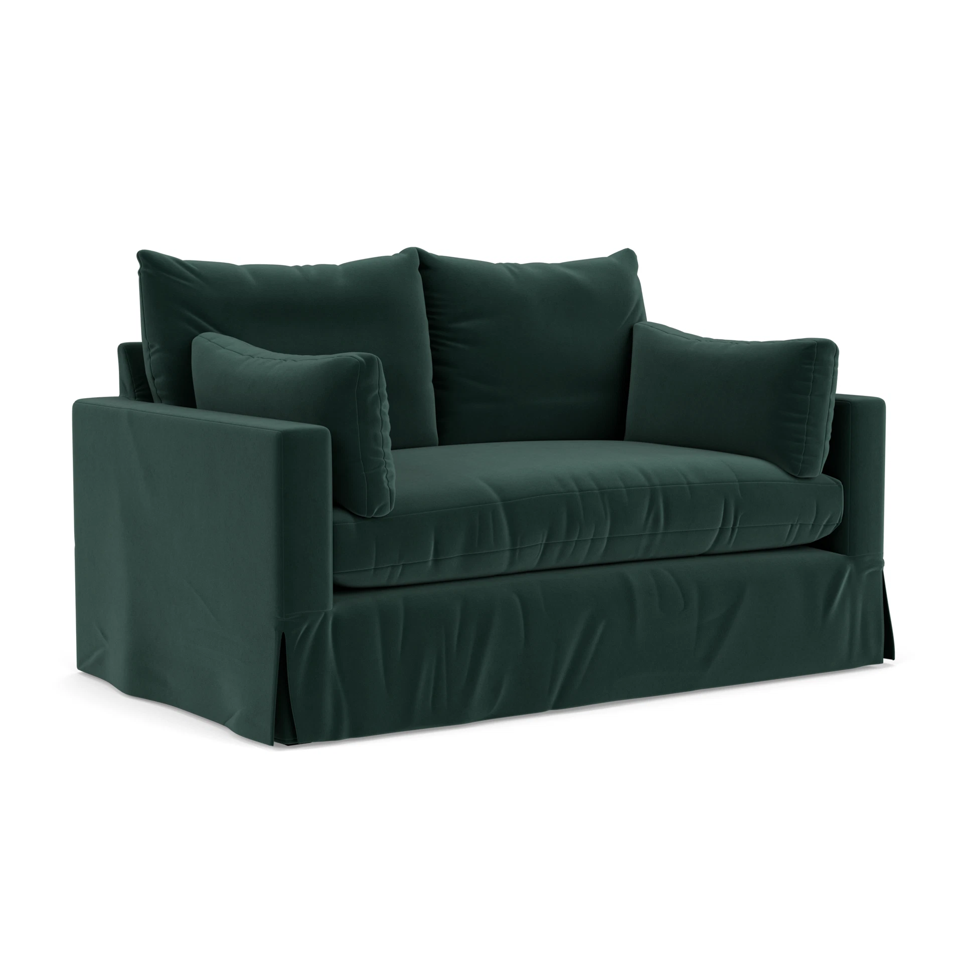 Ashton 2 Seater Sofa in Matt Velvet - Lake with undefined legs