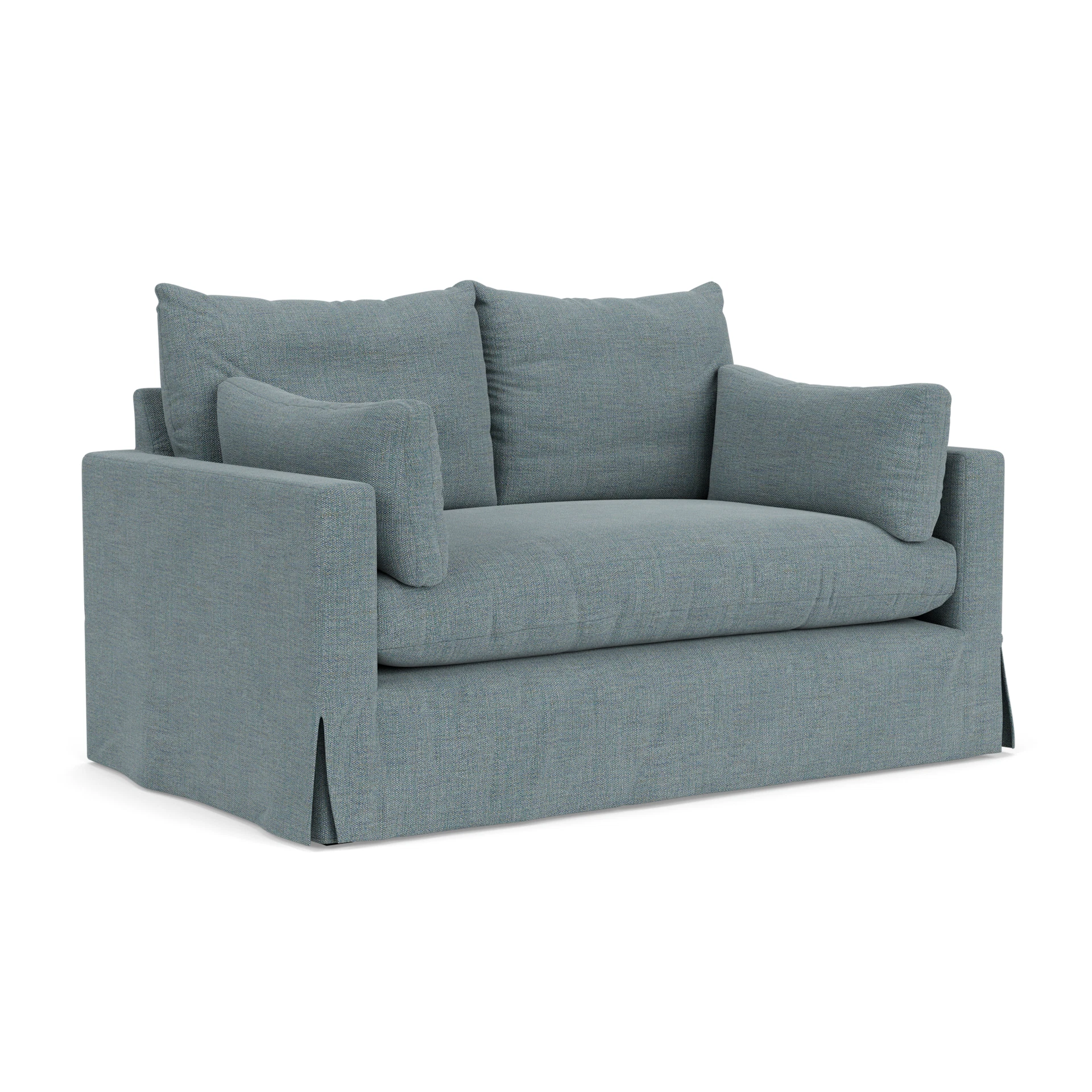 Ashton 2 Seater Sofa in Rustic Weave - Teal Marl with undefined legs