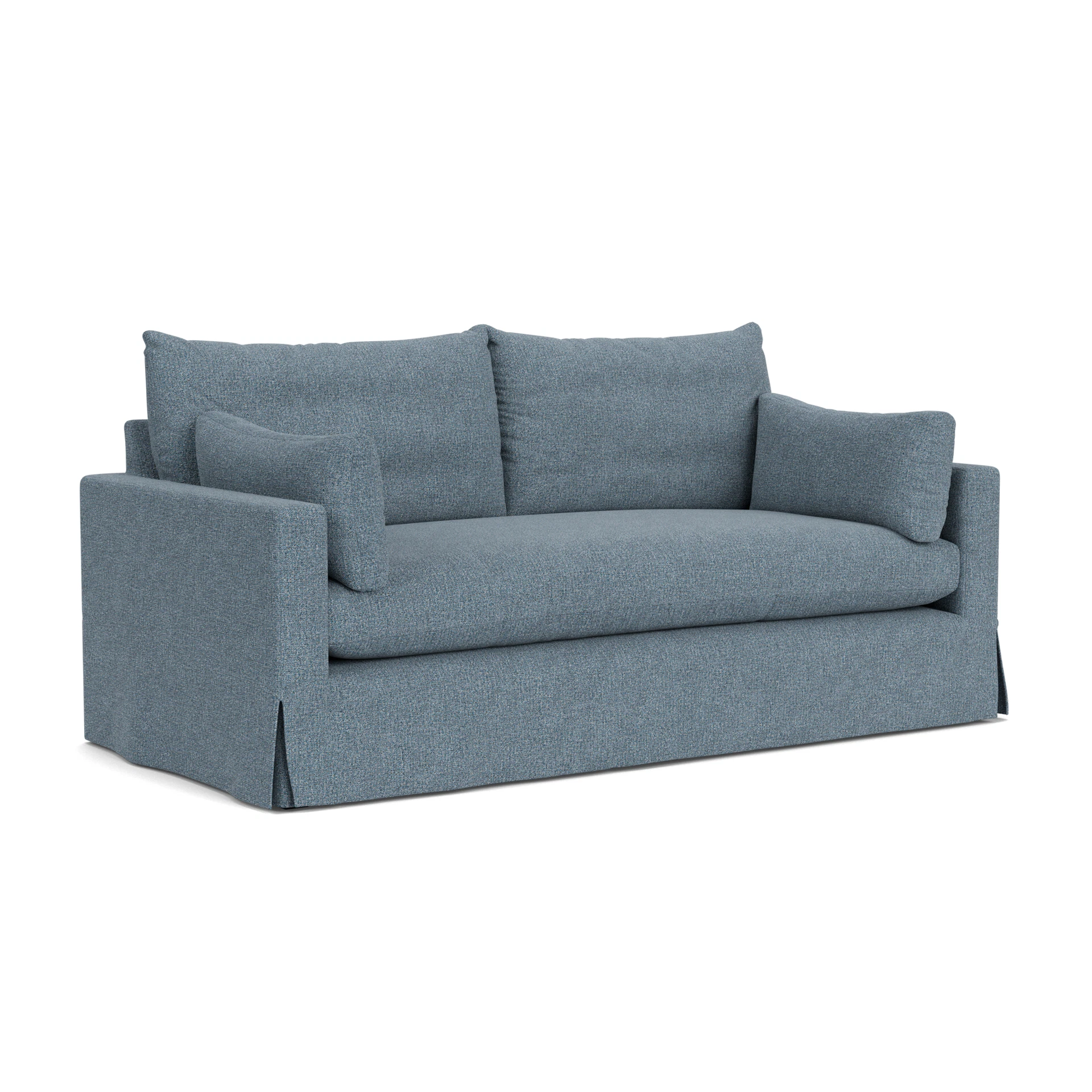 Ashton 3 Seater Sofa in Aquaclean Oxford - Mid Blue with undefined legs