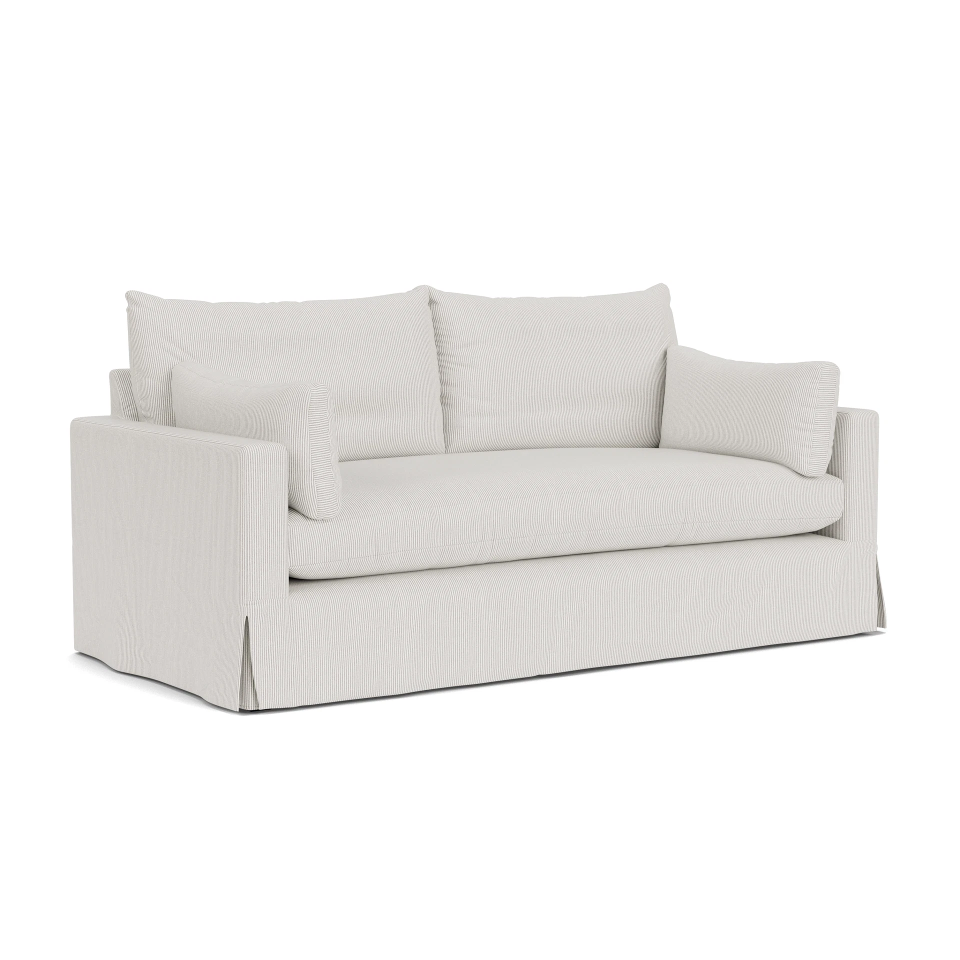 Ashton 3 Seater Sofa in Broadway Stripe - Grey with undefined legs